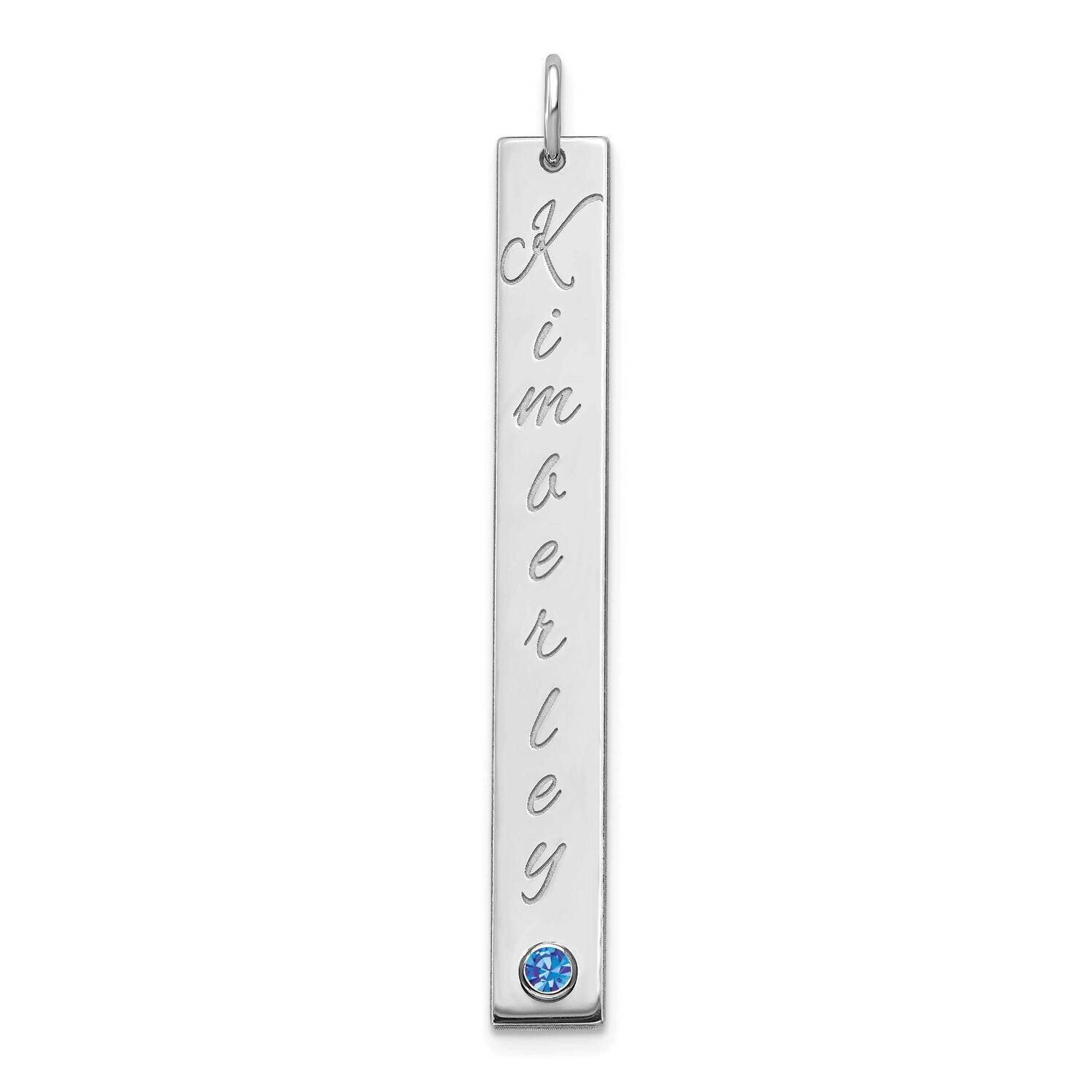 Large Vertical Bar Charm with Birthstone Sterling Silver XNA1096SS, MPN: XNA1096SS, 191101989049