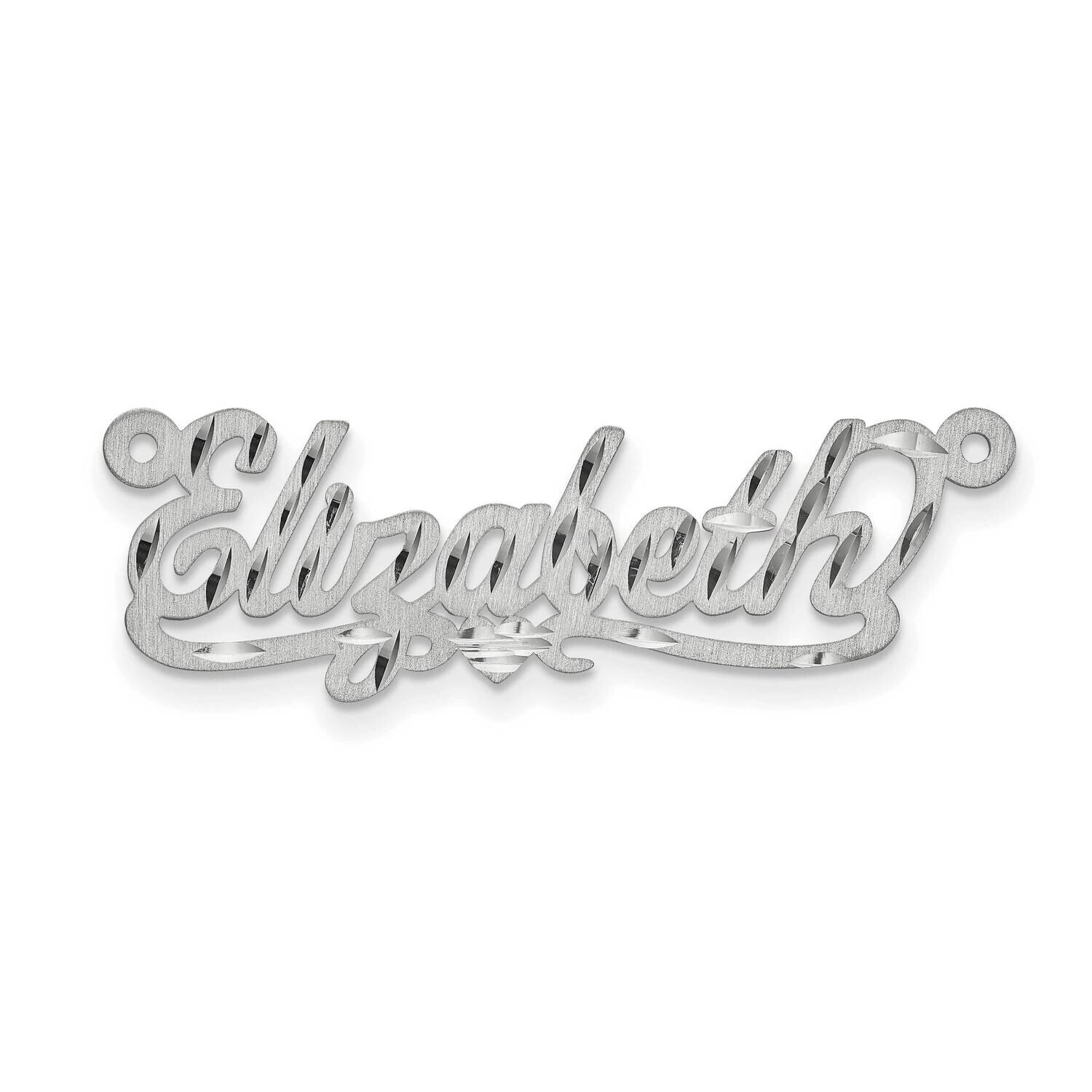 .013 Gauge White Gold Satin Diamond-cut Name Plate 14k Gold XNA189W, MPN: XNA189W, 883957972305