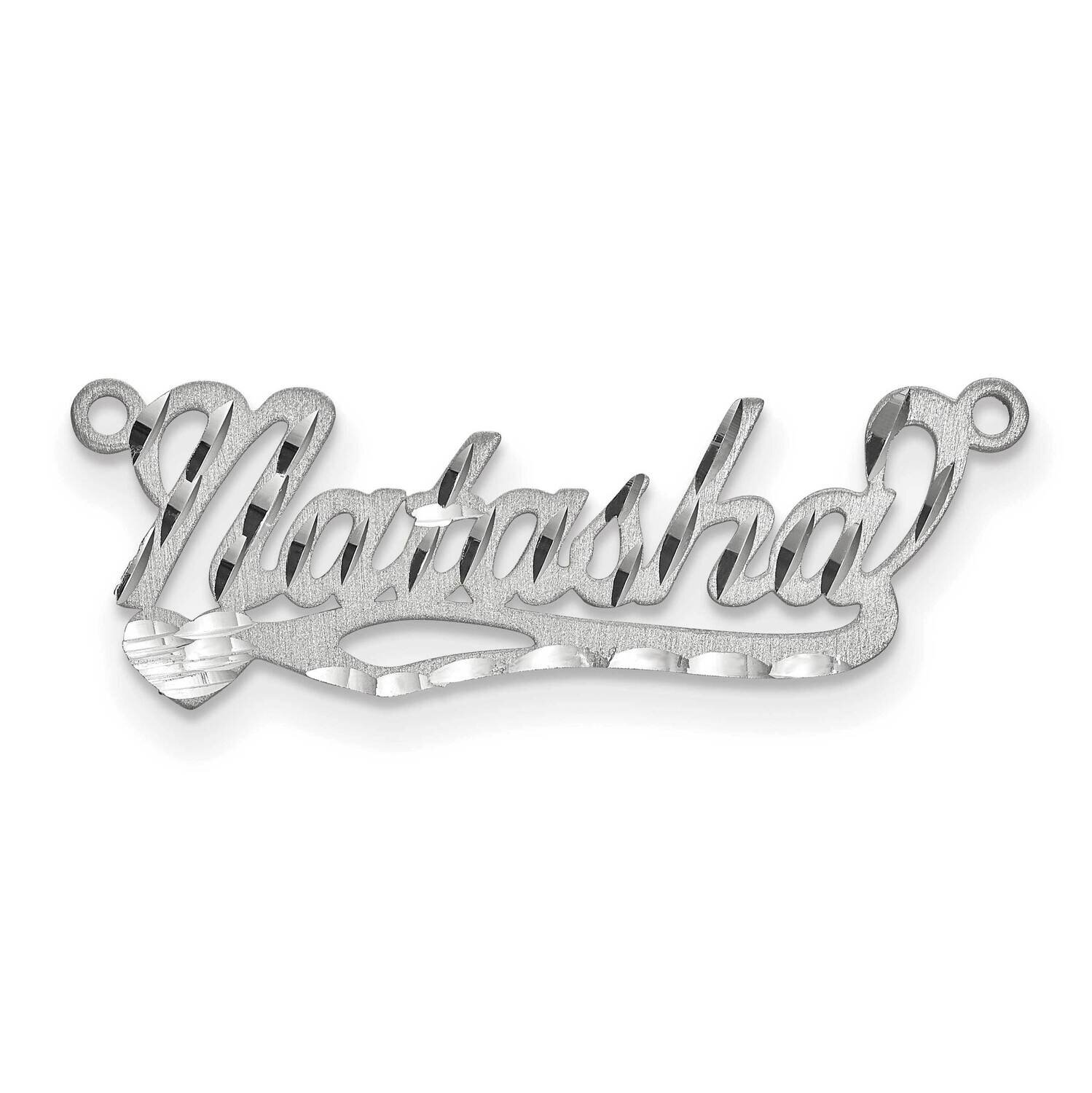 .013 Gauge White Gold Satin Diamond-cut Name Plate 14k Gold XNA191W, MPN: XNA191W, 883957972350