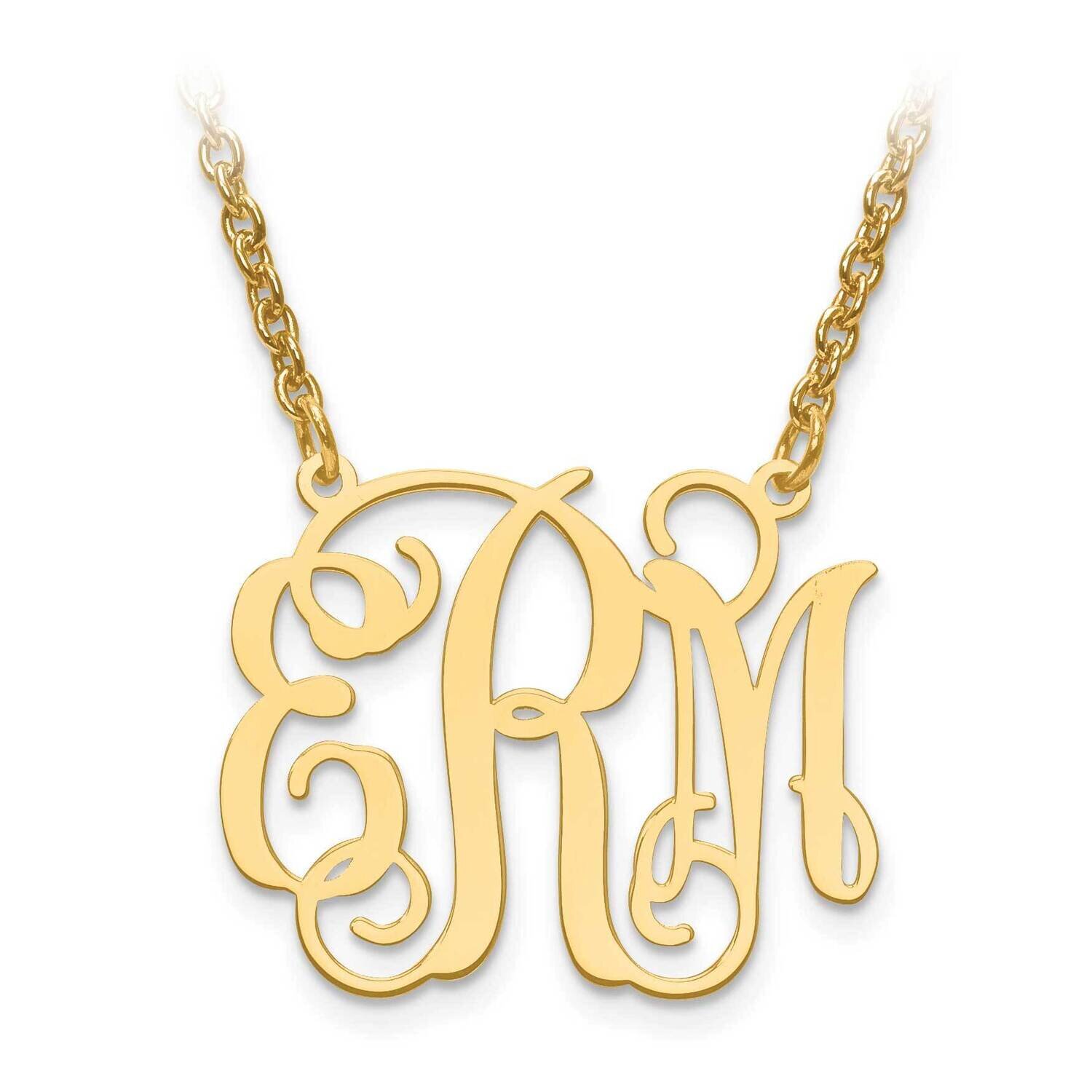 Monogram Plate with Chain 14k Gold Laser Polished XNA534Y