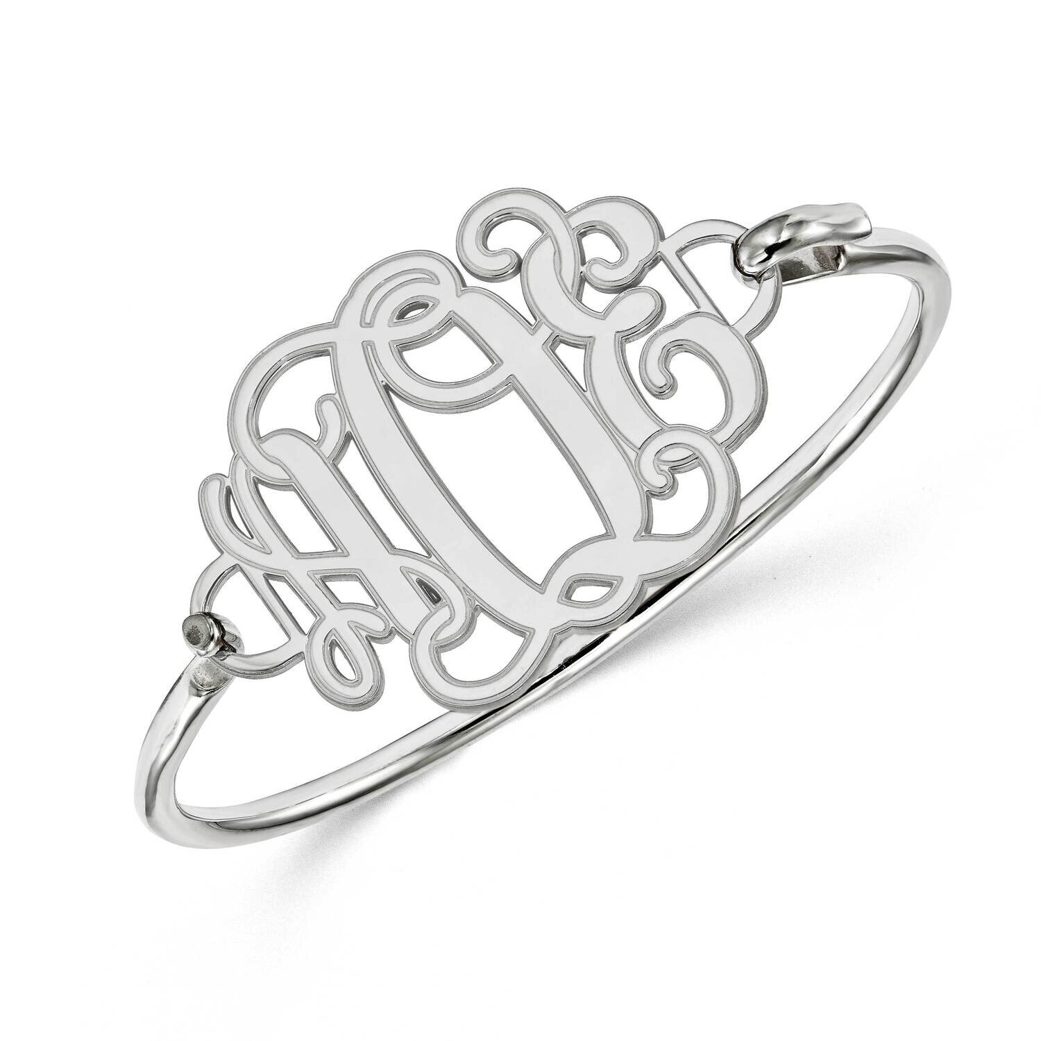 Etched Outline Monogram Plate with Bracelet Sterling Silver Rhodium-plated XNA558SS, MPN: XNA558SS,…