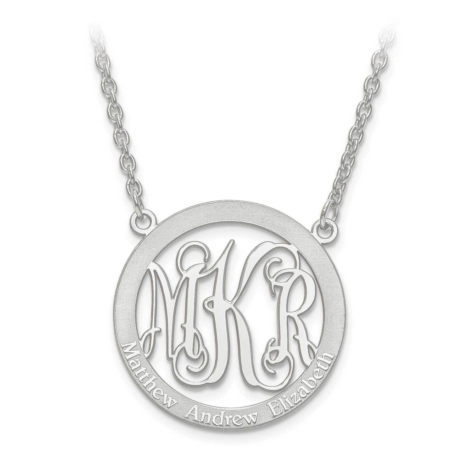 Laser Family Monogram Pendant with Chain 14k White Gold XNA569W, MPN: XNA569W, 886774579979