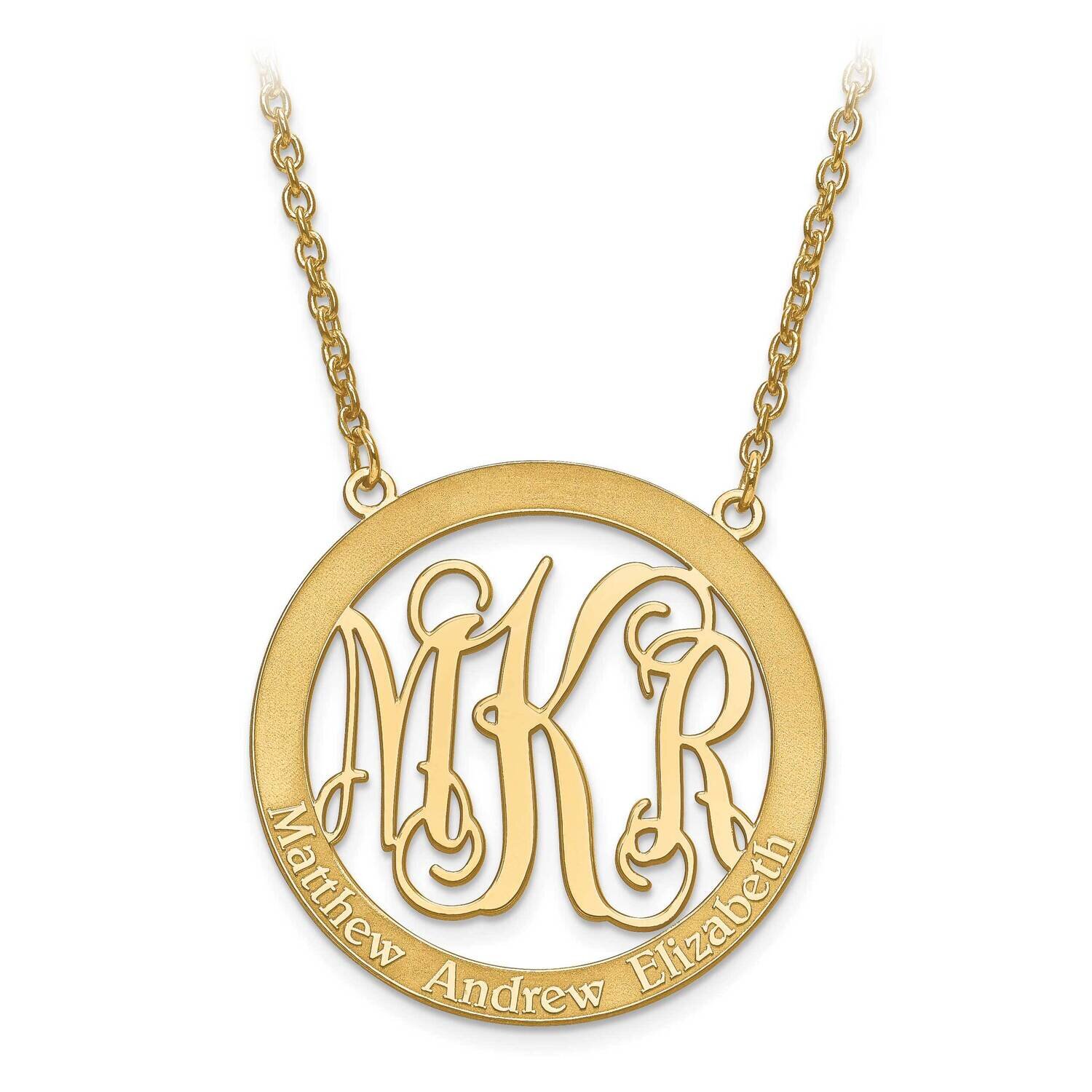 Laser Family Monogram Pendant with Chain Gold-plated Silver XNA570GP, MPN: XNA570GP, 886774554518