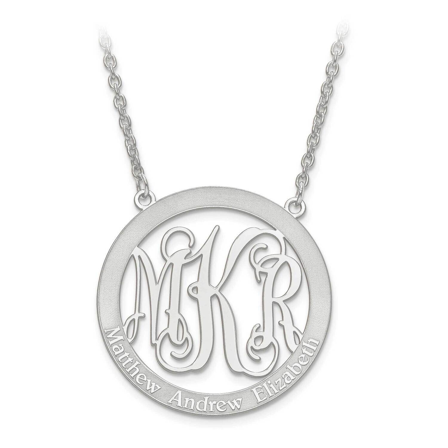 Laser Family Monogram Pendant with Chain 14k White Gold XNA570W, MPN: XNA570W, 886774554532