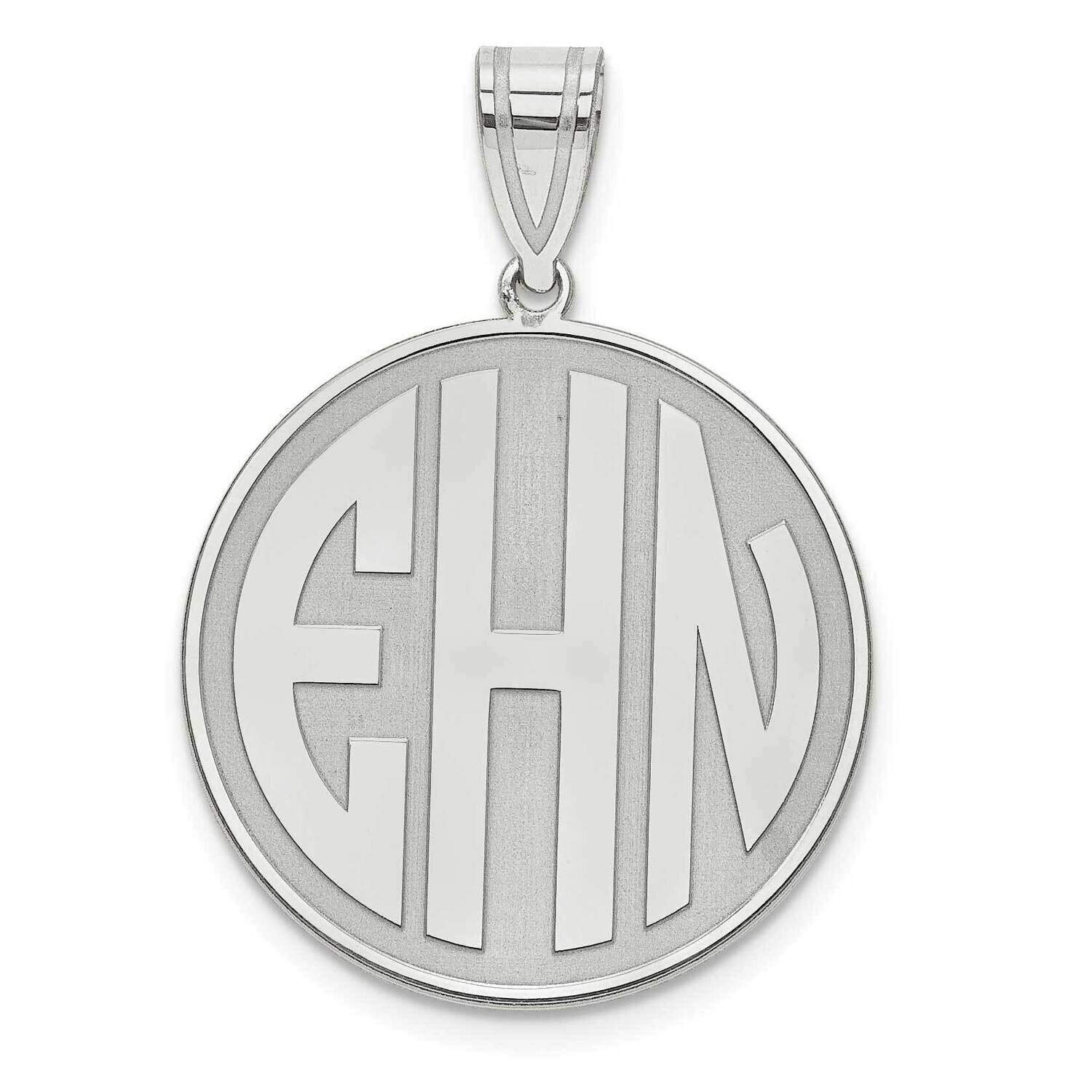 Block Letter Circle Monogram Pendant Sterling Silver Rhodium-plated XNA594SS