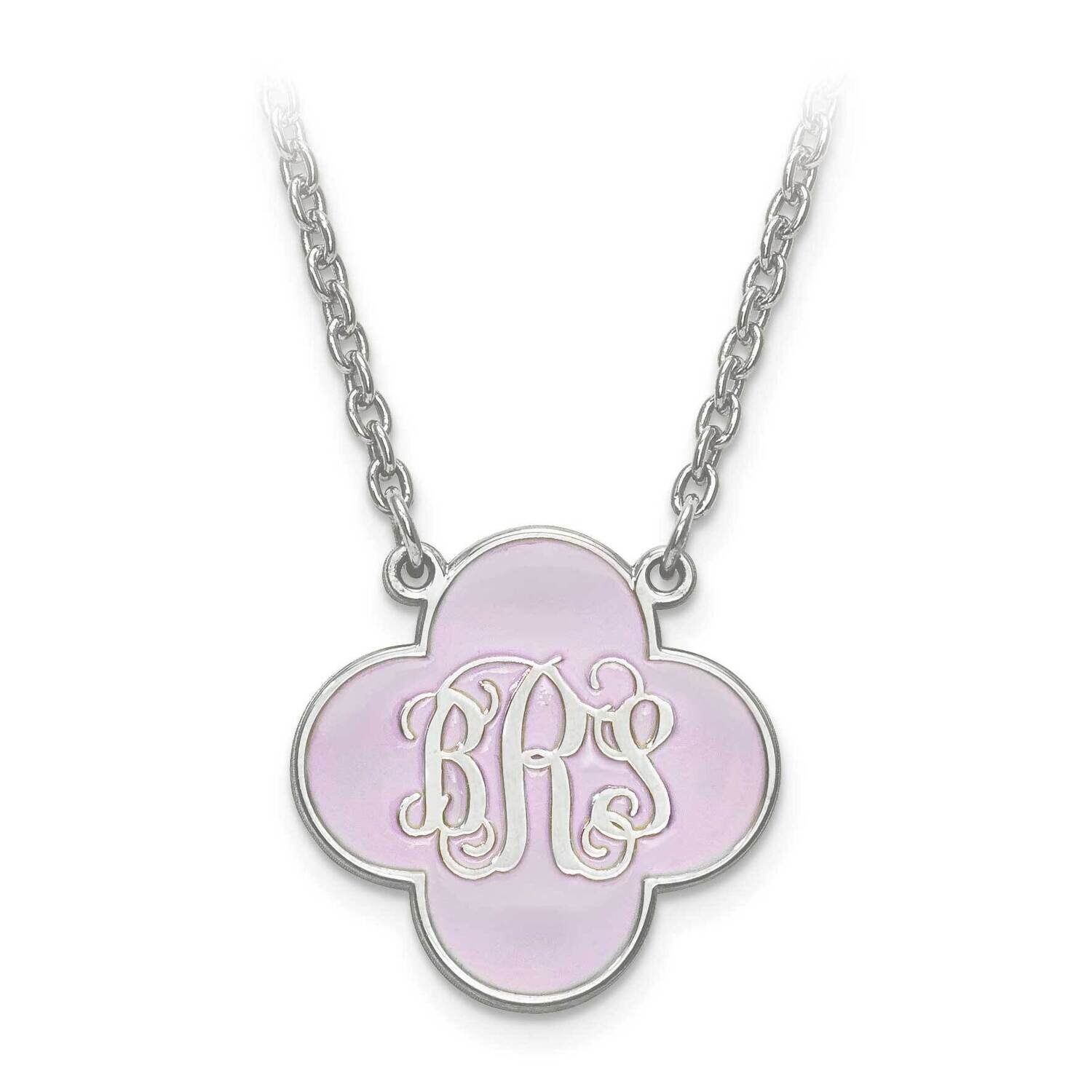 Clover Enameled Monogram Pendant with Chain Sterling Silver Rhodium-plated XNA602SS, MPN: XNA602SS,…