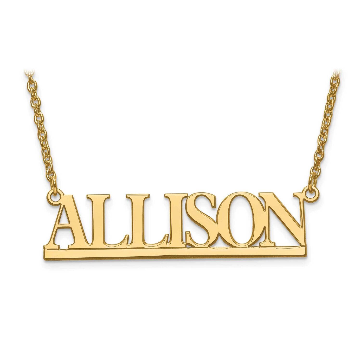 Laser Polished Nameplate with Chain Sterling Silver Rhodium-plated XNA630SS
