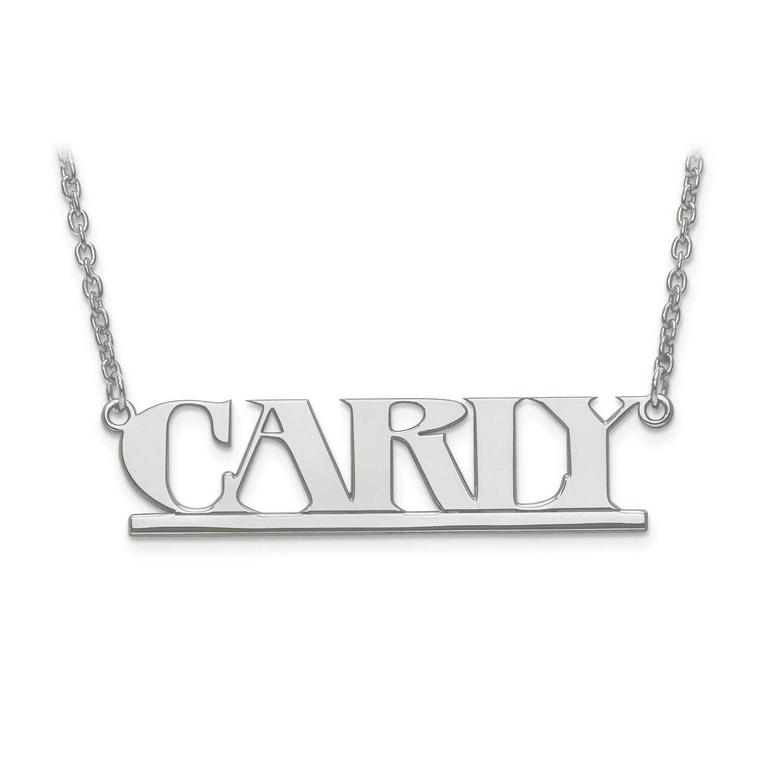 Laser Polished Nameplate with Chain 14k White Gold XNA632W, MPN: XNA632W, 886774556192
