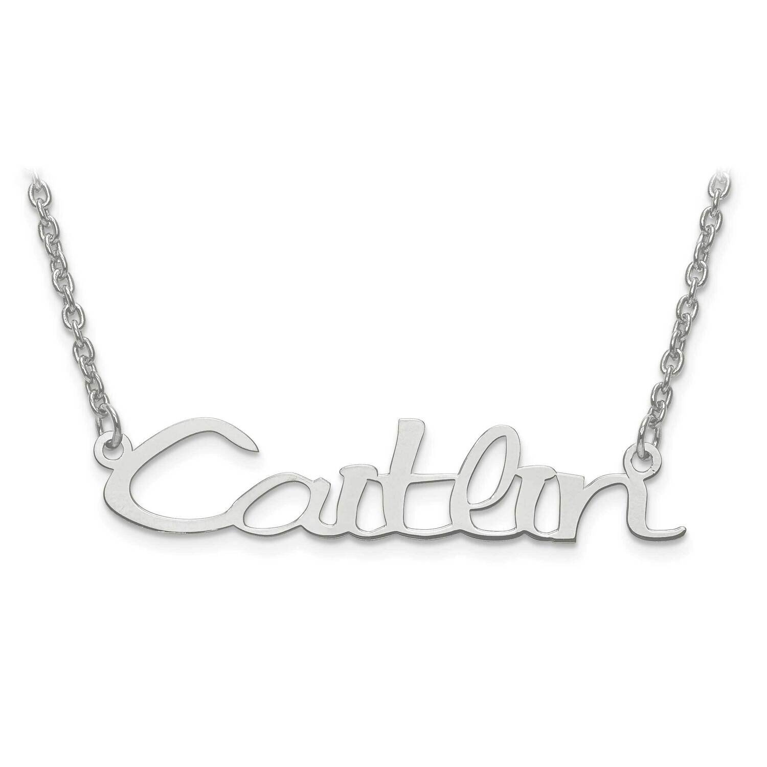 Nameplate with Chain 14k White Gold Laser Polished XNA635W, MPN: XNA635W, 191101221149