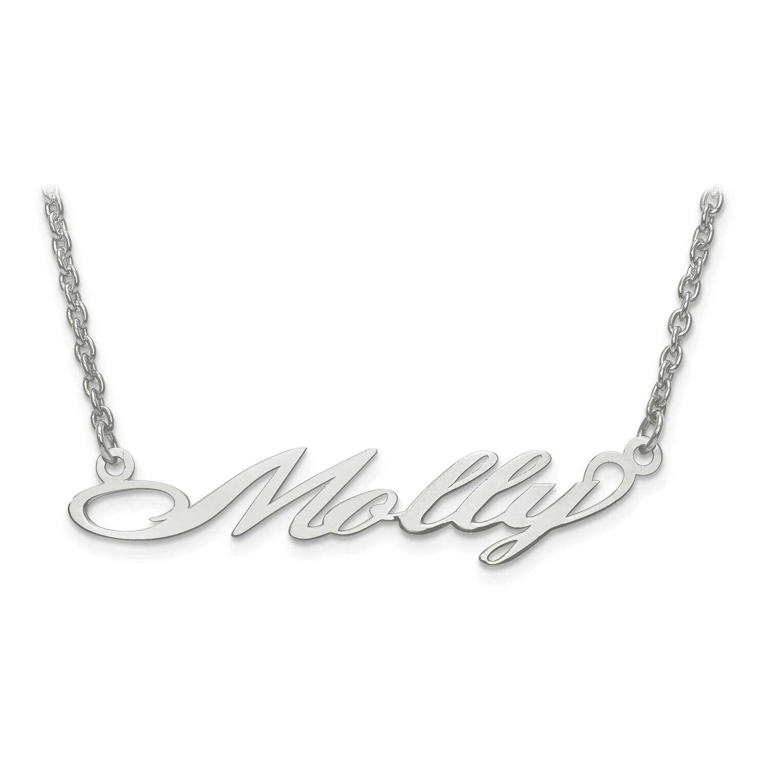 Nameplate with Chain 14k White Gold Laser Polished XNA636W, MPN: XNA636W, 191101221200