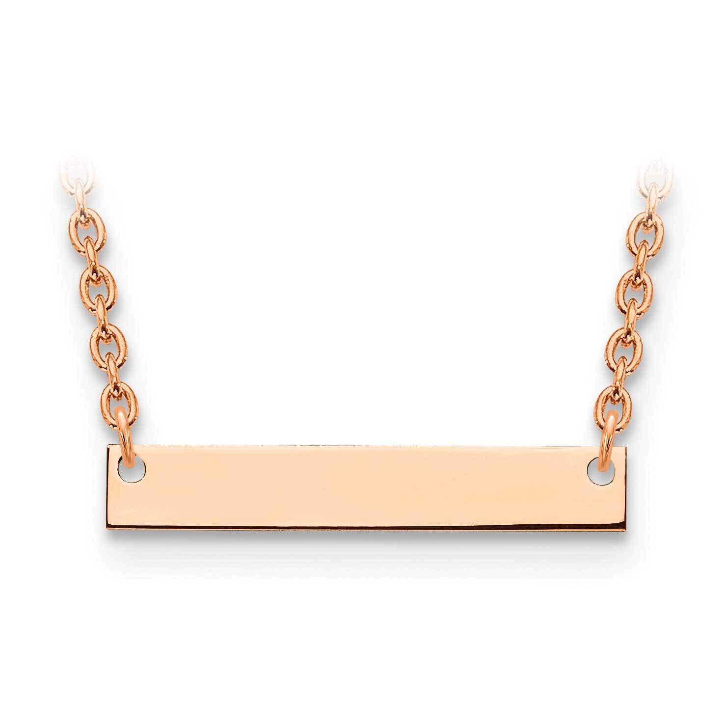Small Polished Blank Bar with Chain 14k Rose Gold XNA637R, MPN: XNA637R,