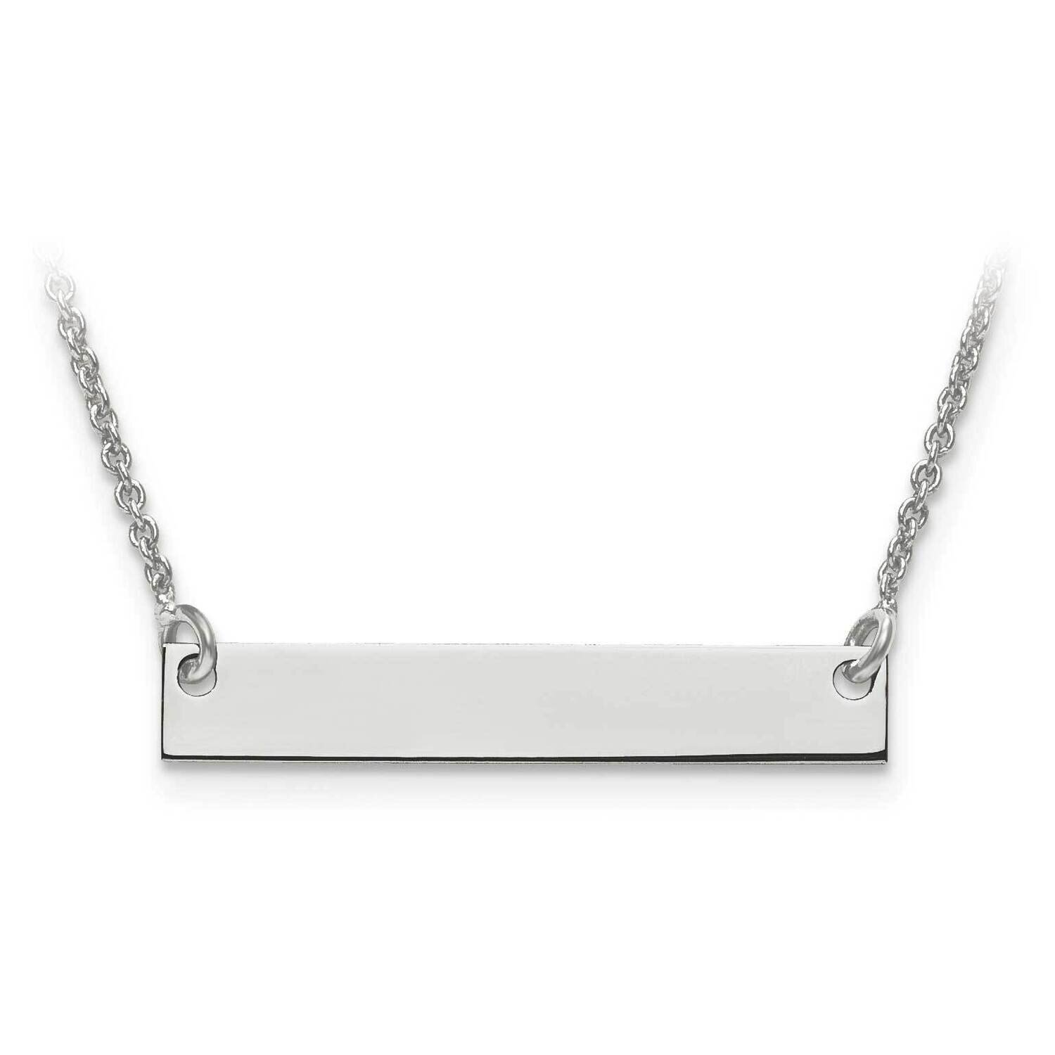 Small Polished Blank Bar with Chain Sterling Silver Rhodium-plated XNA637SS