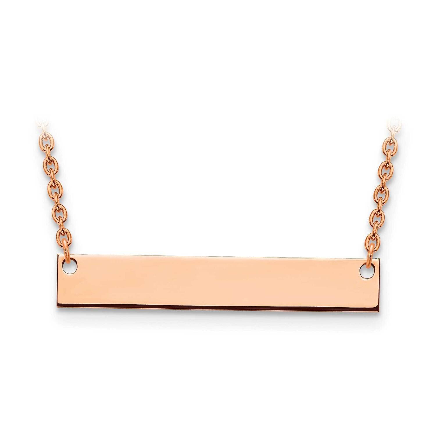 Medium Polished Blank Bar with Chain 14k Rose Gold XNA638R, MPN: XNA638R, 191101992322