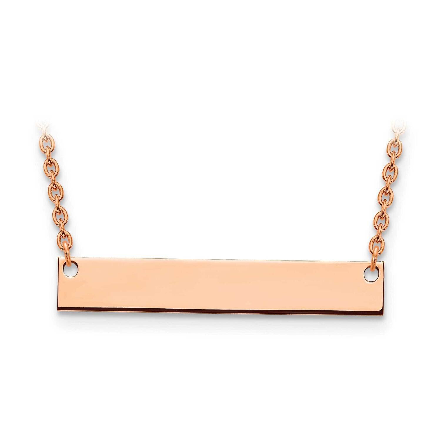 Medium Polished Blank Bar Necklace Rose Gold-plated Silver XNA638RP