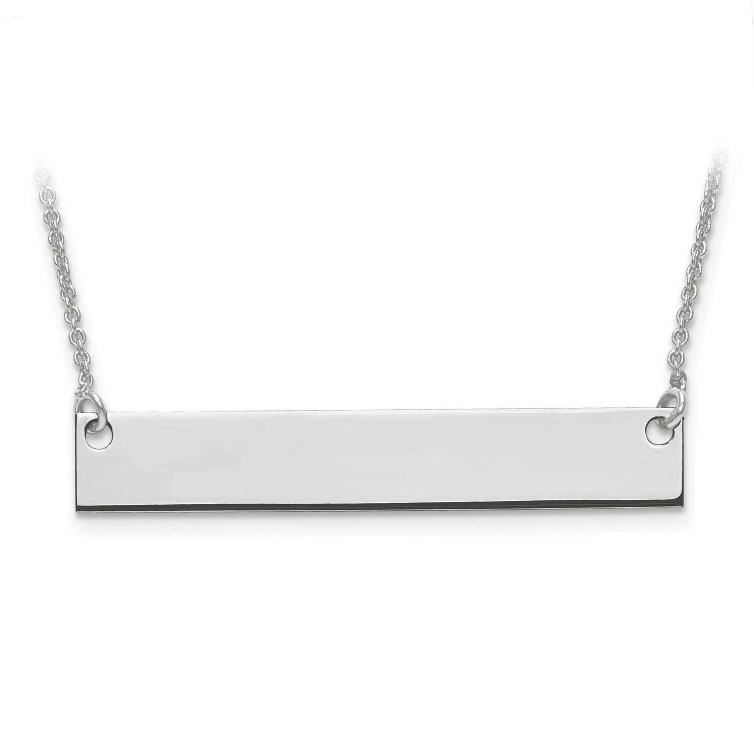 Medium Polished Blank Bar with Chain 14k White Gold XNA638W, MPN: XNA638W, 191101220425