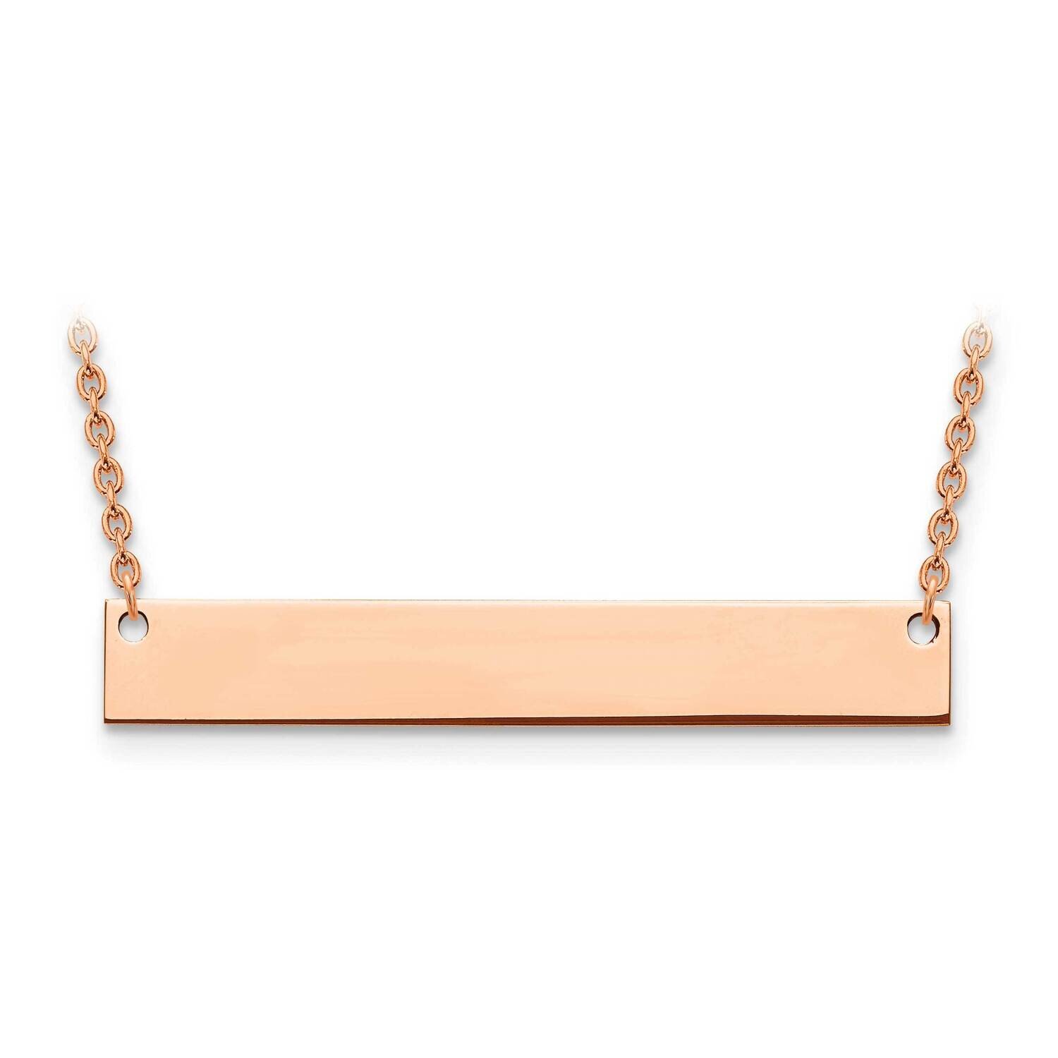 Large Polished Blank Bar Necklace Rose Gold-plated Silver XNA639RP, MPN: XNA639RP, 191101220388