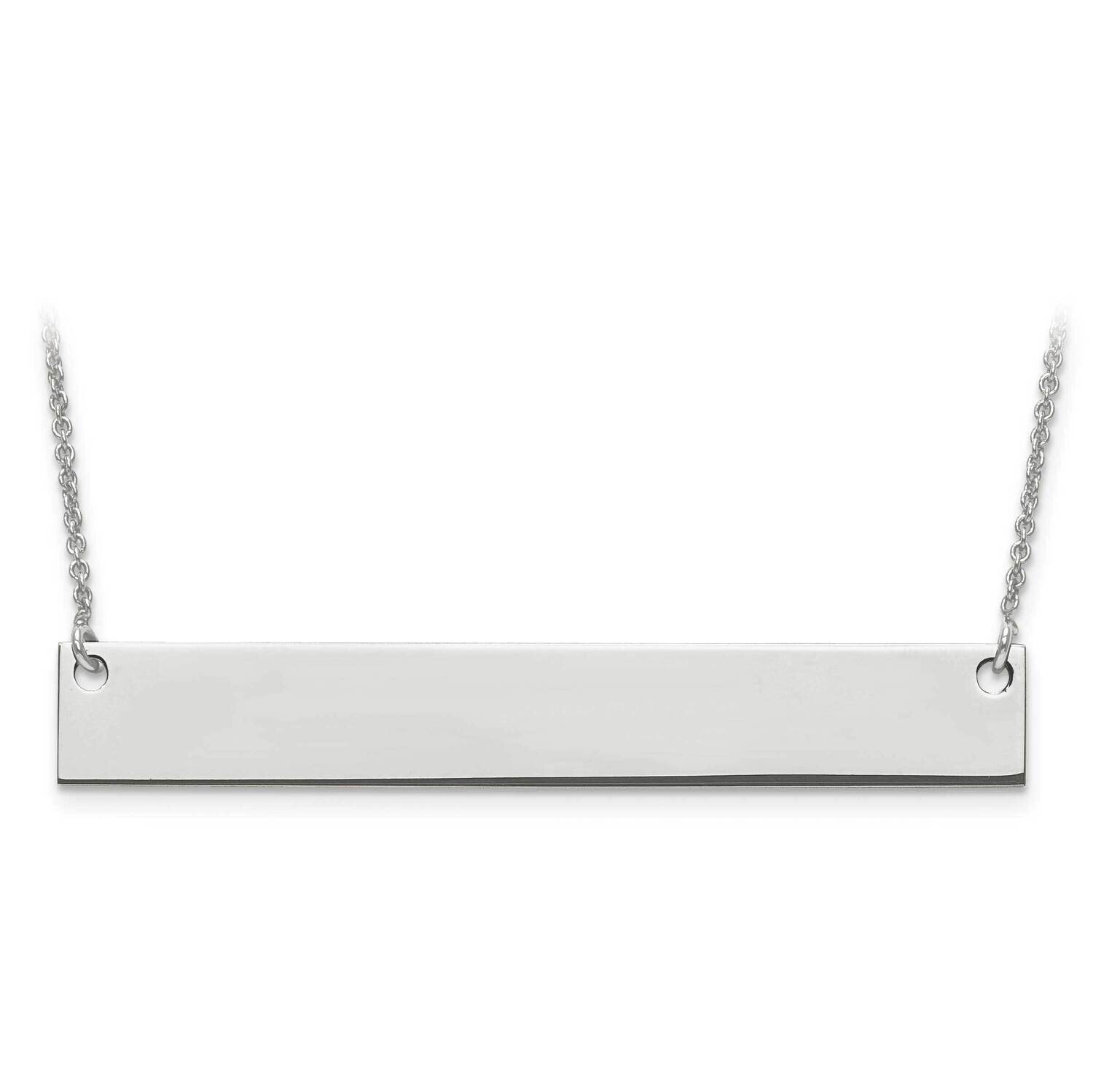 Large Polished Blank Bar with Chain 14k White Gold XNA639W, MPN: XNA639W, 191101220357