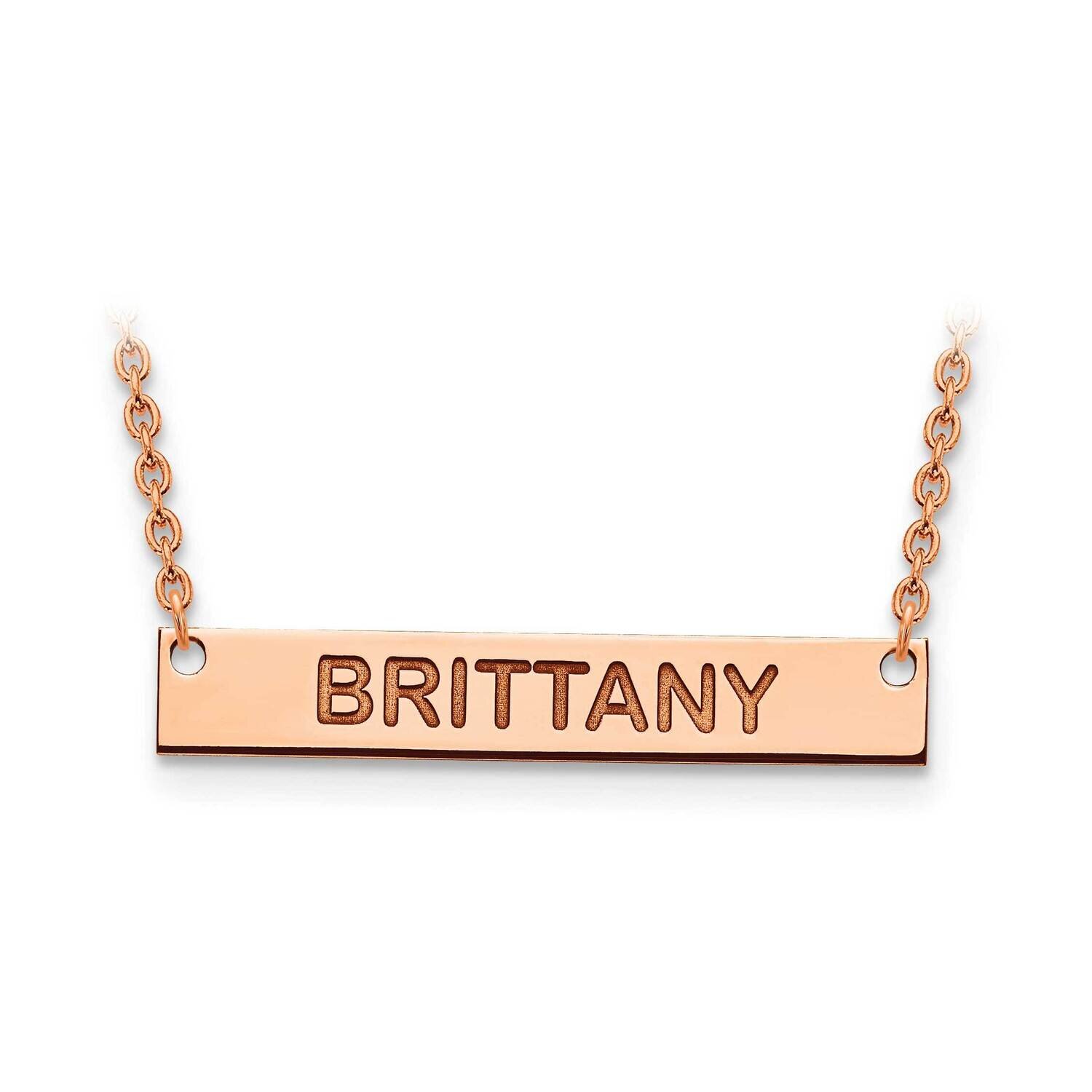 Medium Polished Block Letter Name Bar Necklace Rose Gold-plated Silver XNA644RP, MPN: XNA644RP, 191…