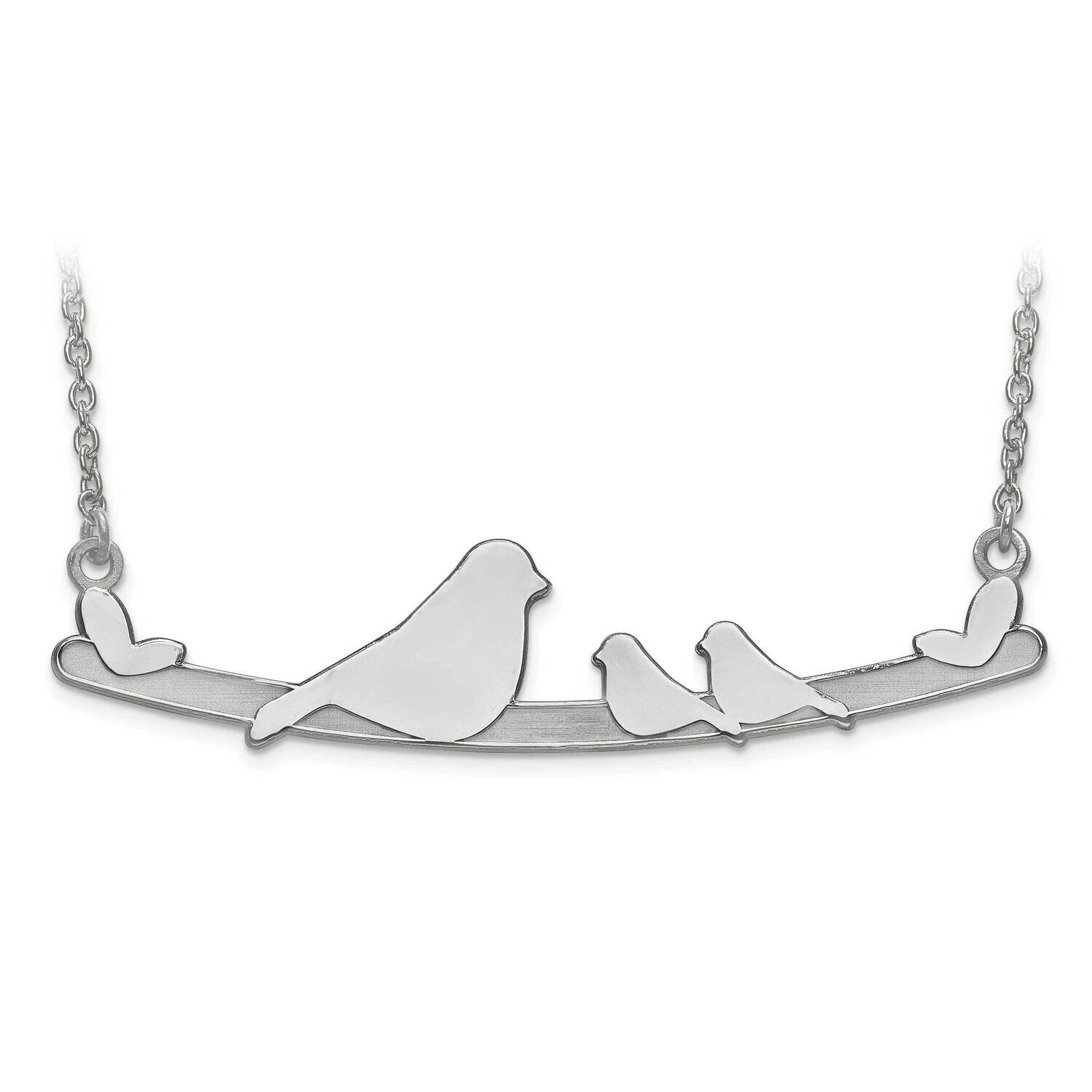 Laser Bird Family 2 Children Pendant with Chain Sterling Silver Rhodium-plated XNA678SS, MPN: XNA67…
