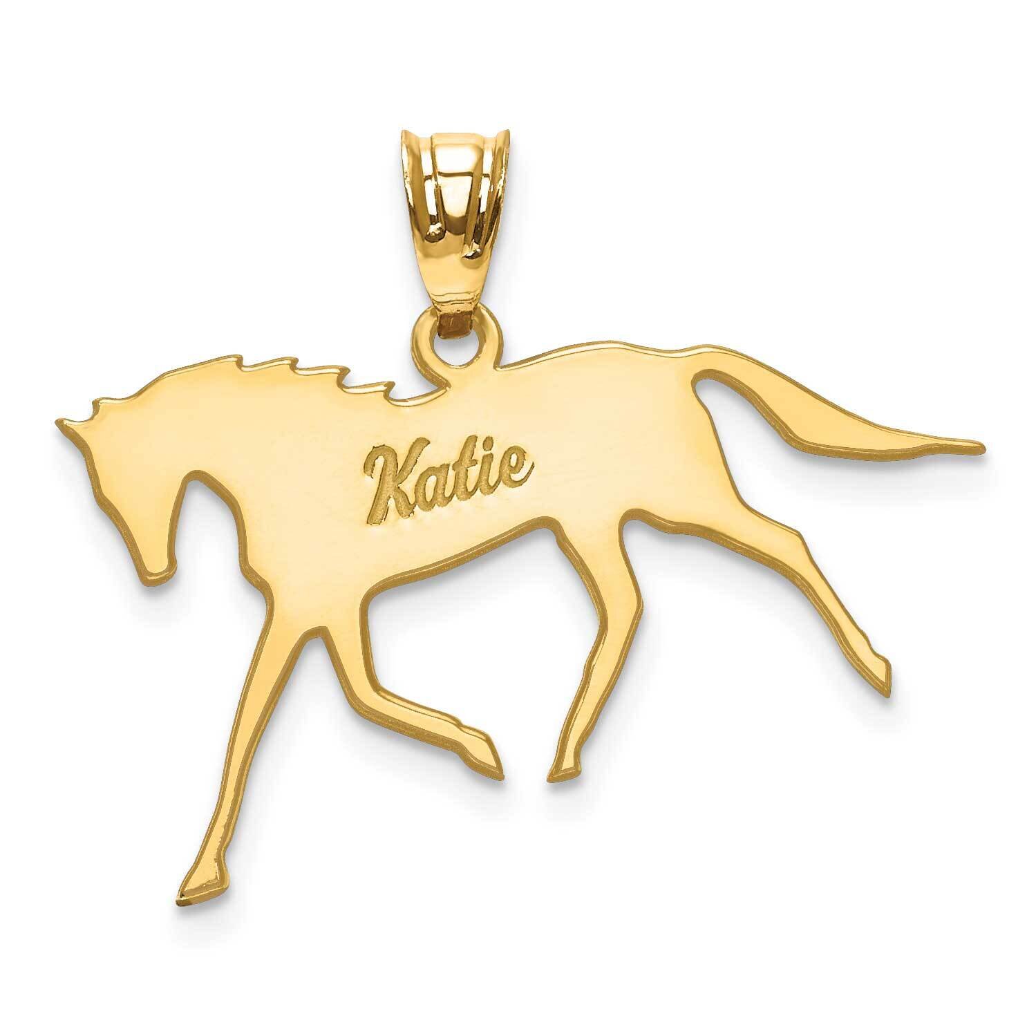 Horse Name Pendant 14k Gold Laser Polished XNA690Y