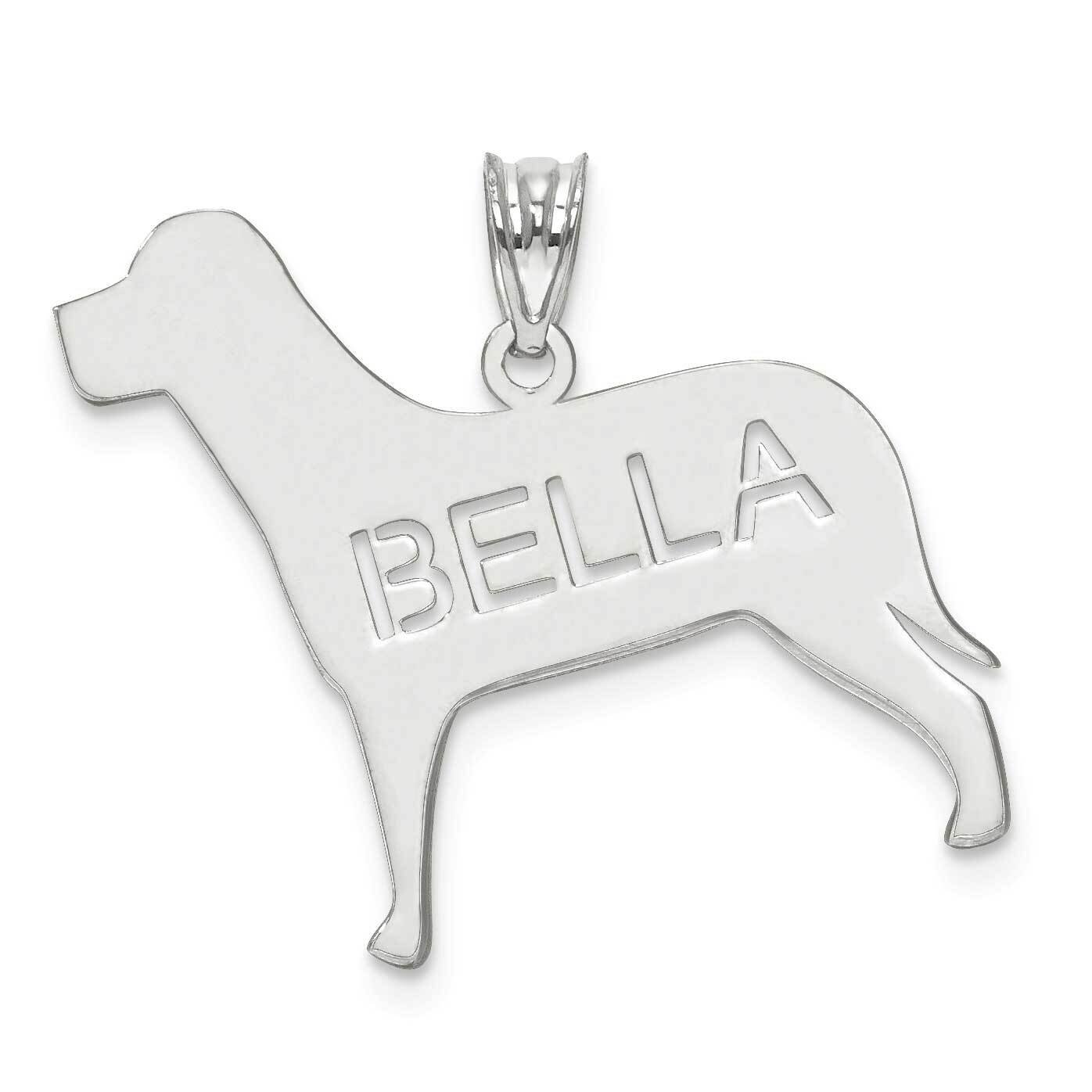 Laser Polished Dog Name Pendant Sterling Silver Rhodium-plated XNA691SS, MPN: XNA691SS, 886774556642