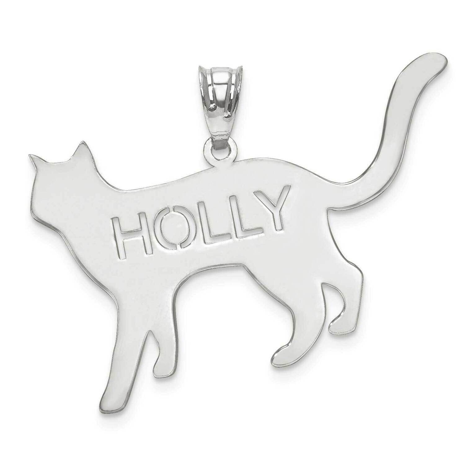 Laser Polished Cat Name Pendant 14k White Gold XNA692W, MPN: XNA692W, 886774556697
