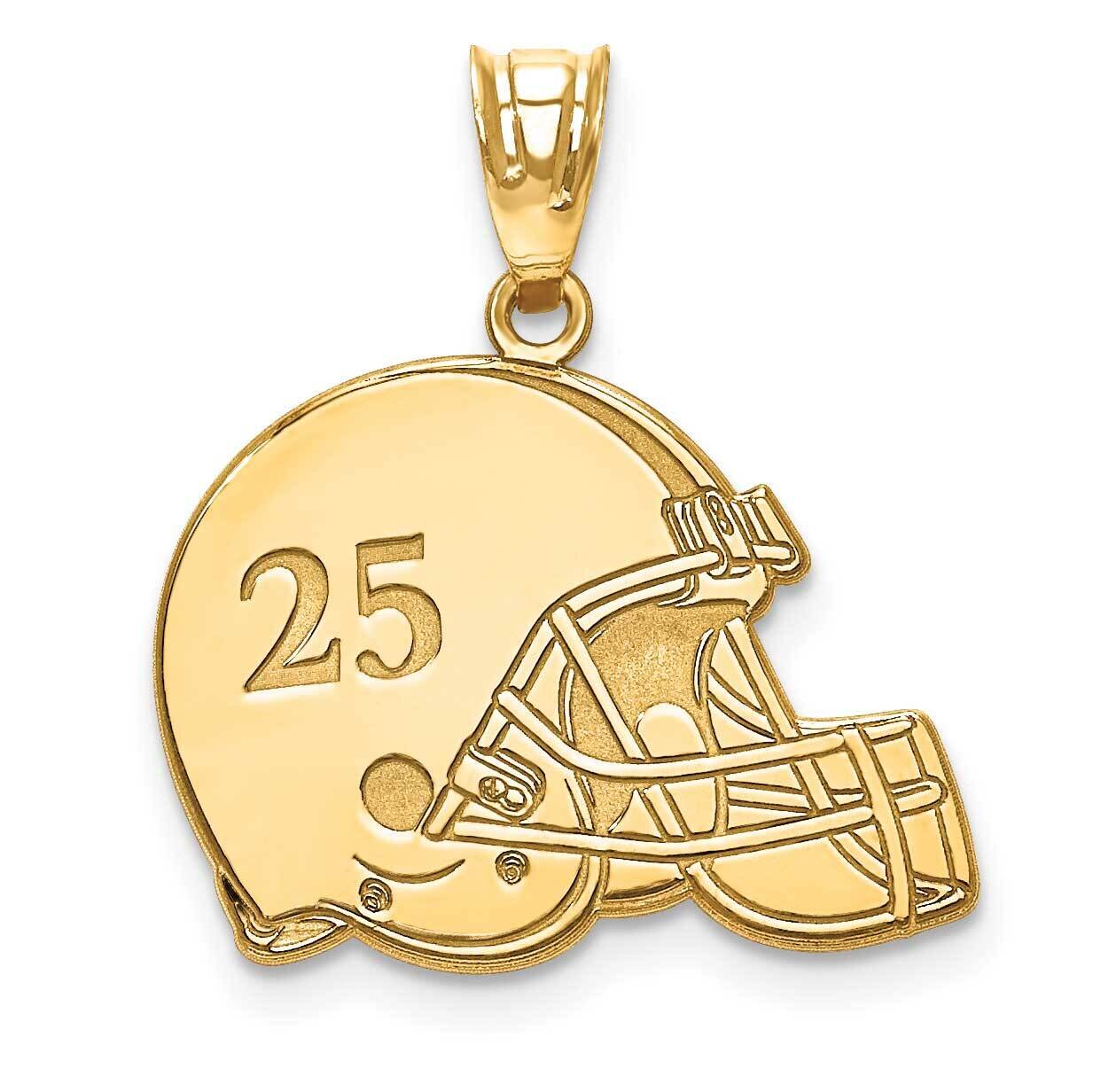 Laser Football Helmet Number And Name Pendant Gold-plated Silver XNA693GP, MPN: XNA693GP,