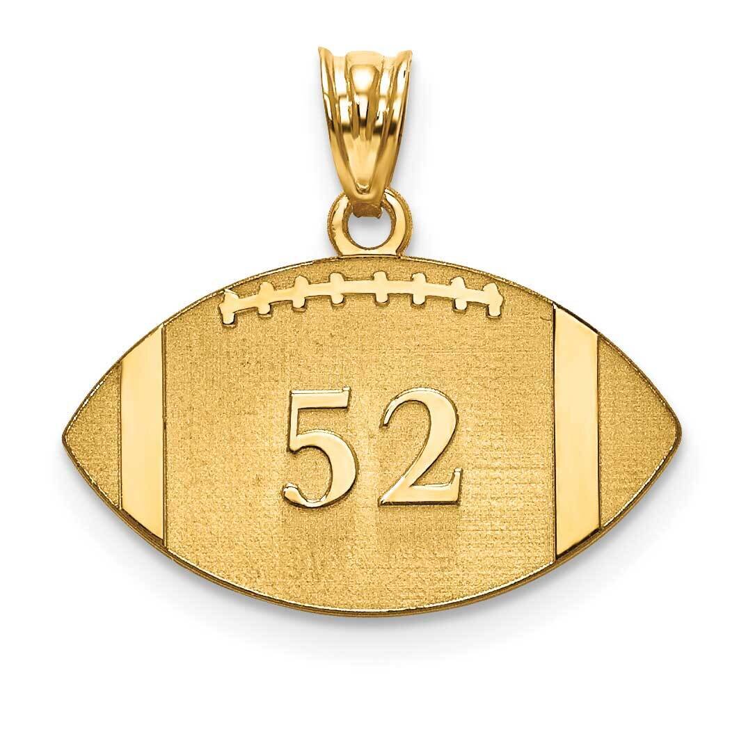 Football Number And Name Pendant 14k Gold Laser XNA694Y, MPN: XNA694Y,