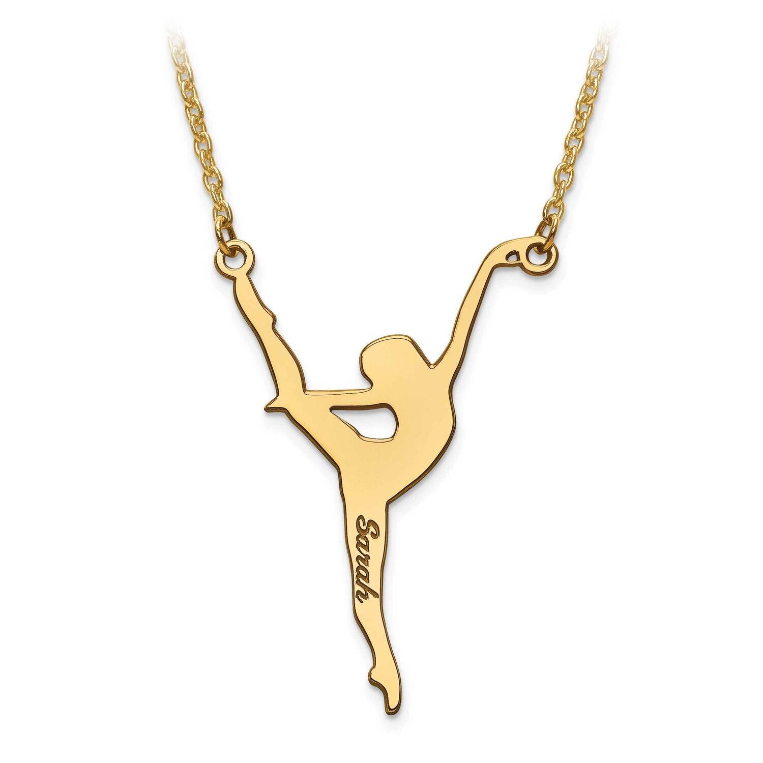 Laser Polished Dance Name Charm with Chain Gold-plated  XNA700GP