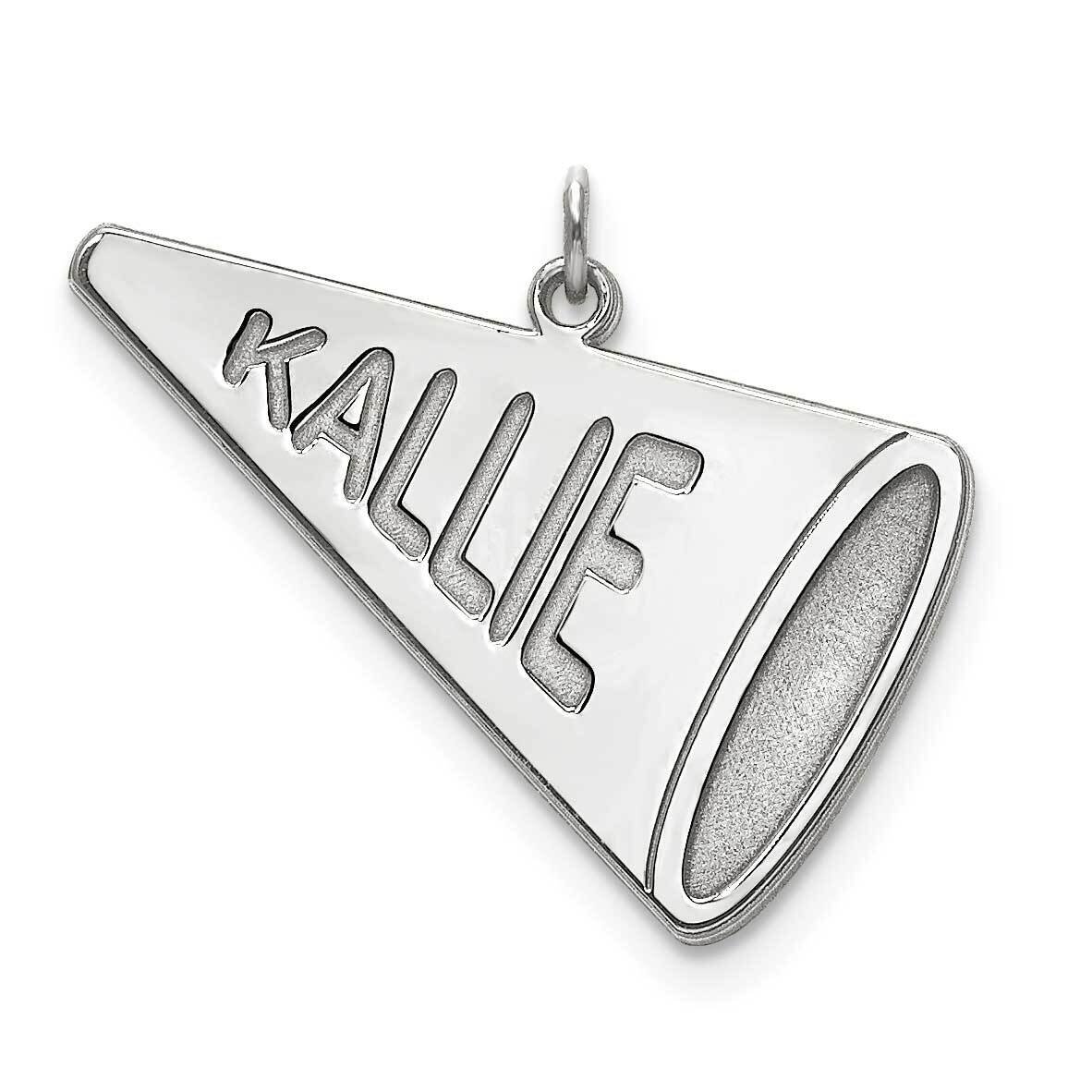 Laser Polished Name Megaphone Charm Sterling Silver Rhodium-plated XNA702SS, MPN: XNA702SS,
