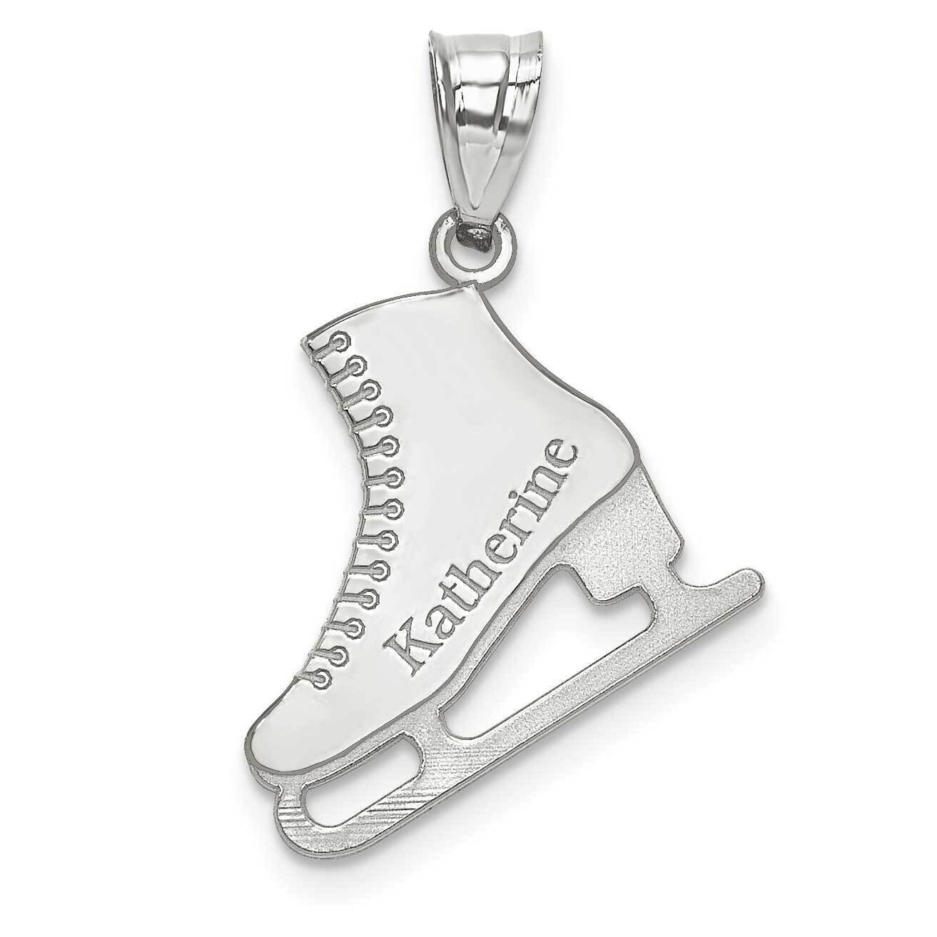 Laser Polished Name Ice Skating Charm Sterling Silver Rhodium-plated XNA705SS, MPN: XNA705SS,