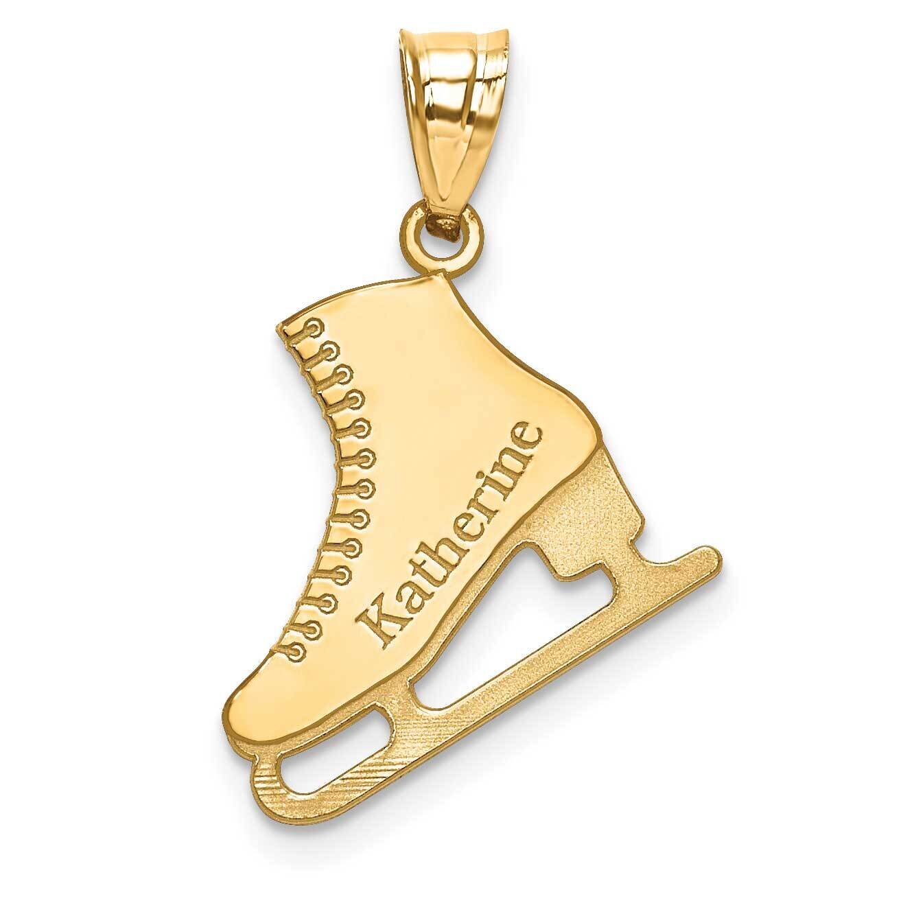 Name Ice Skating Charm 14k Gold Laser Polished XNA705Y, MPN: XNA705Y,