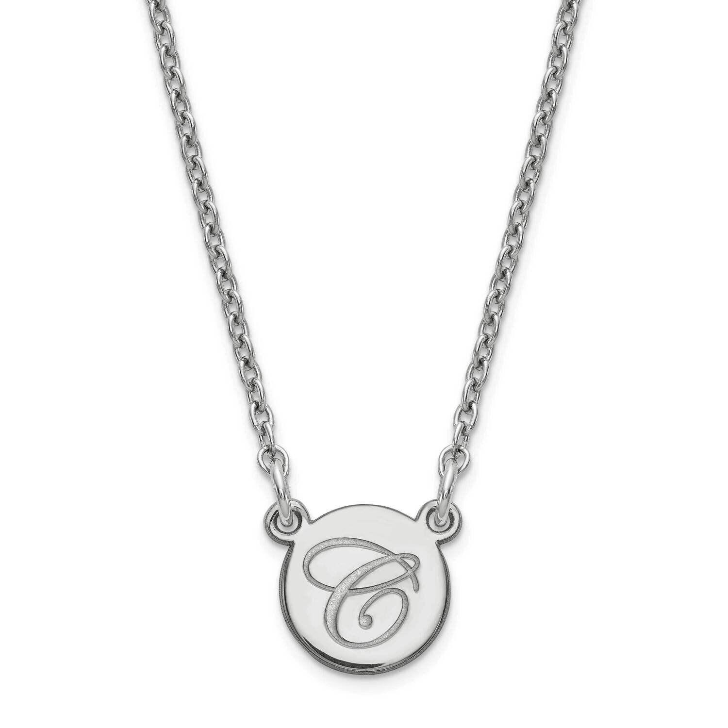 Tiny Circle Script Initial Necklace Sterling Silver Rhodium-plated XNA723SS, MPN: XNA723SS, 1911016…