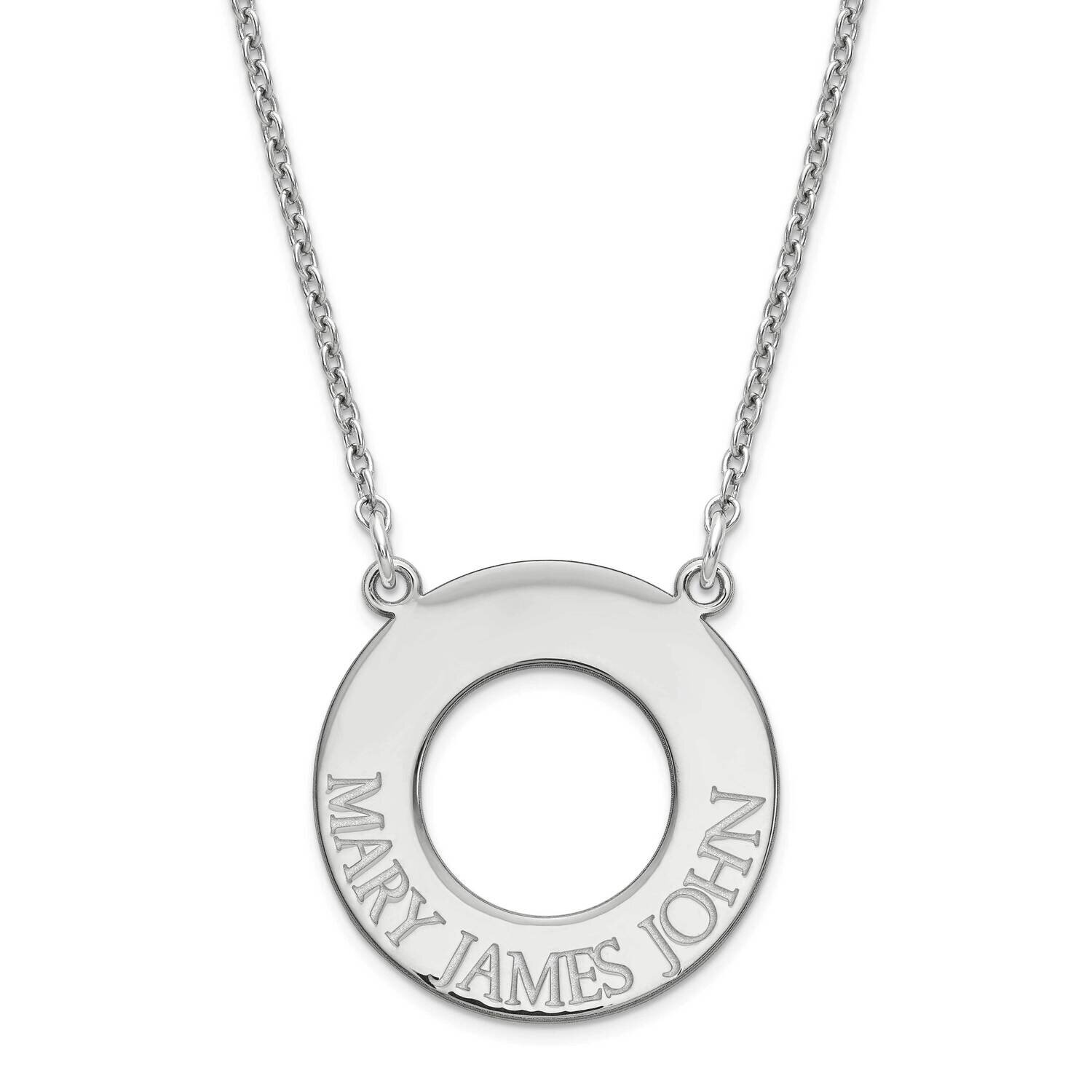 Open Circle with 3 names Sterling Silver Rhodium-plated XNA759SS