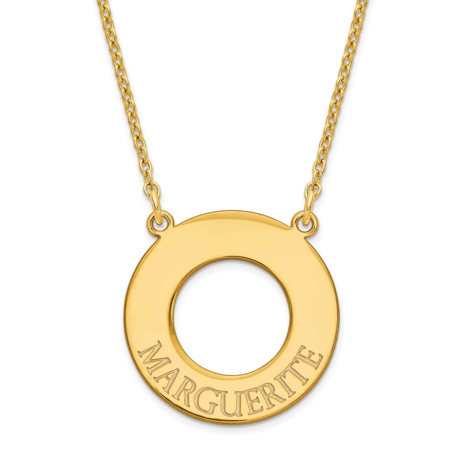 Open Circle with 1 name Gold Plated Sterling Silver XNA761GP
