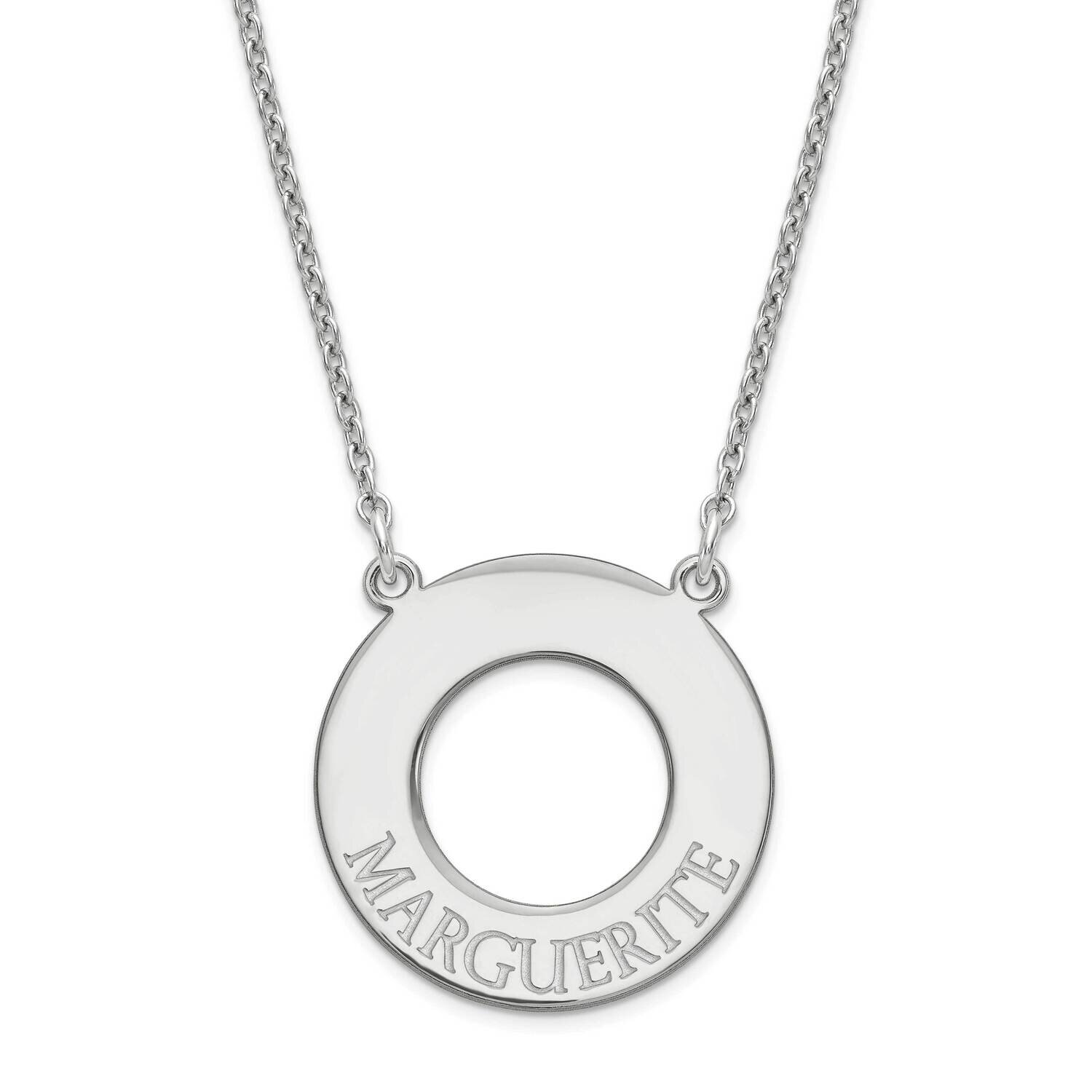 Open Circle with 1 name Sterling Silver Rhodium-plated XNA761SS