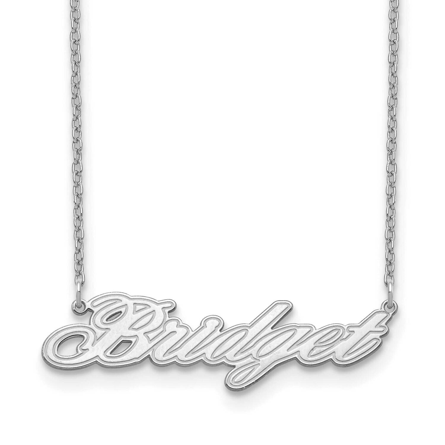 Etched Nameplate Sterling Silver Rhodium-plated XNA835SS