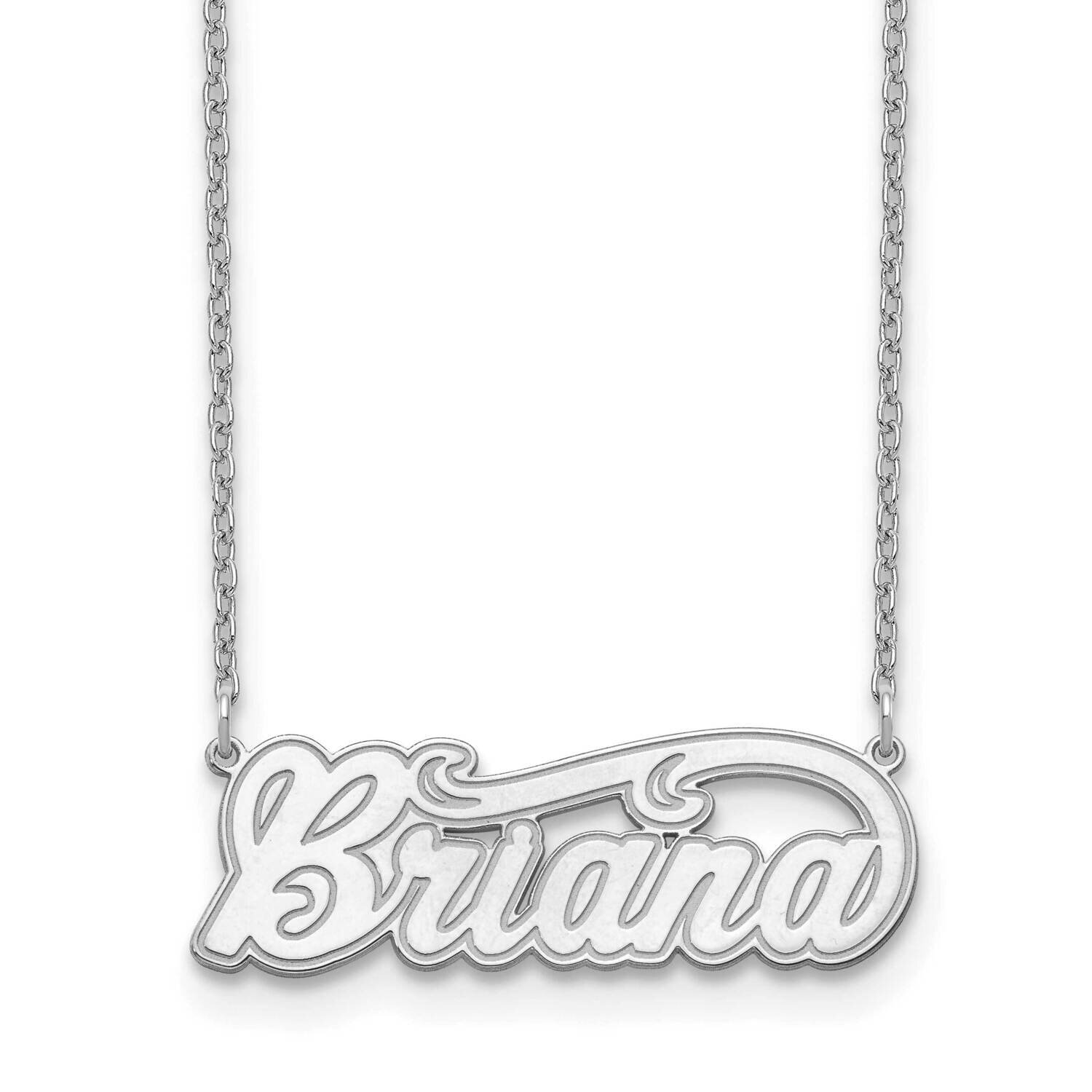 Etched Nameplate Sterling Silver Rhodium-plated XNA836SS, MPN: XNA836SS,