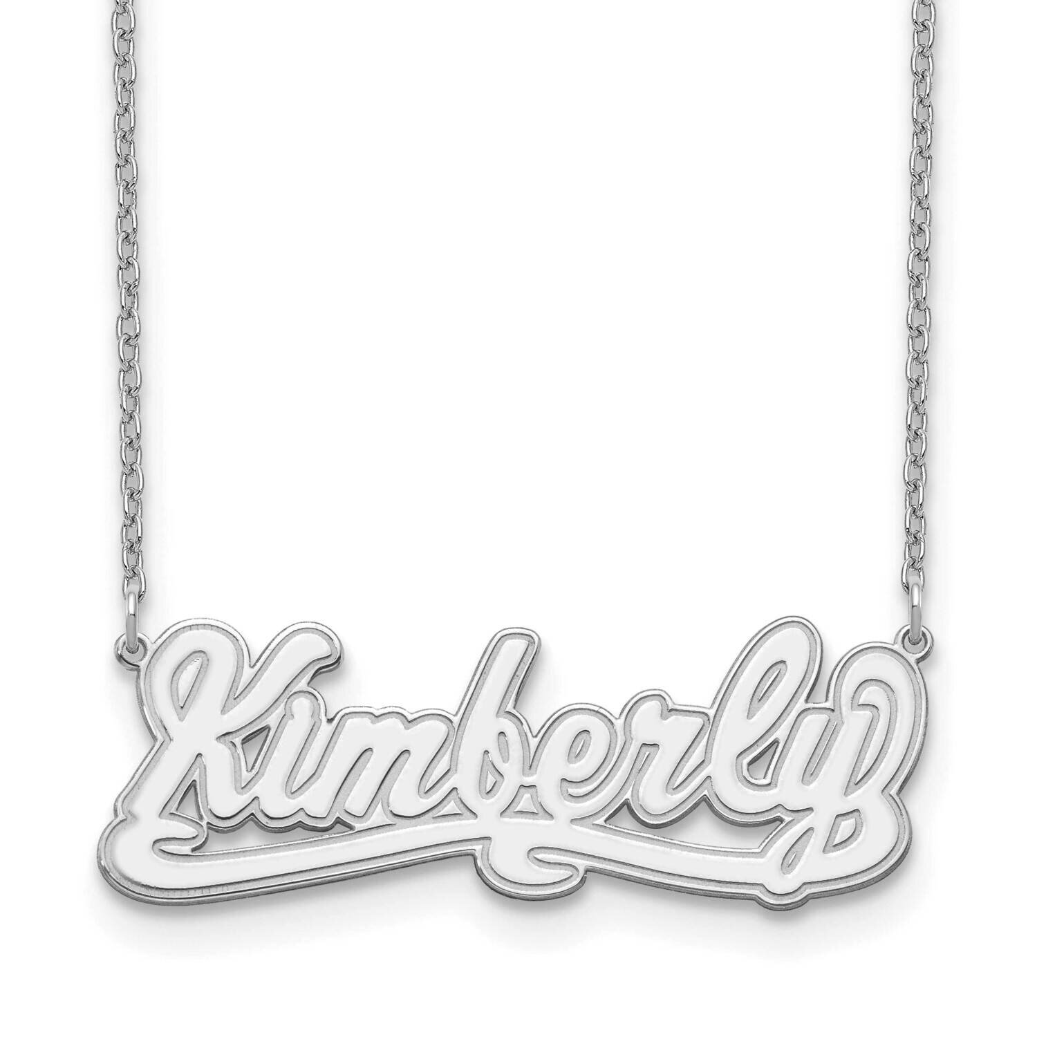 Etched Nameplate Sterling Silver Rhodium-plated XNA839SS