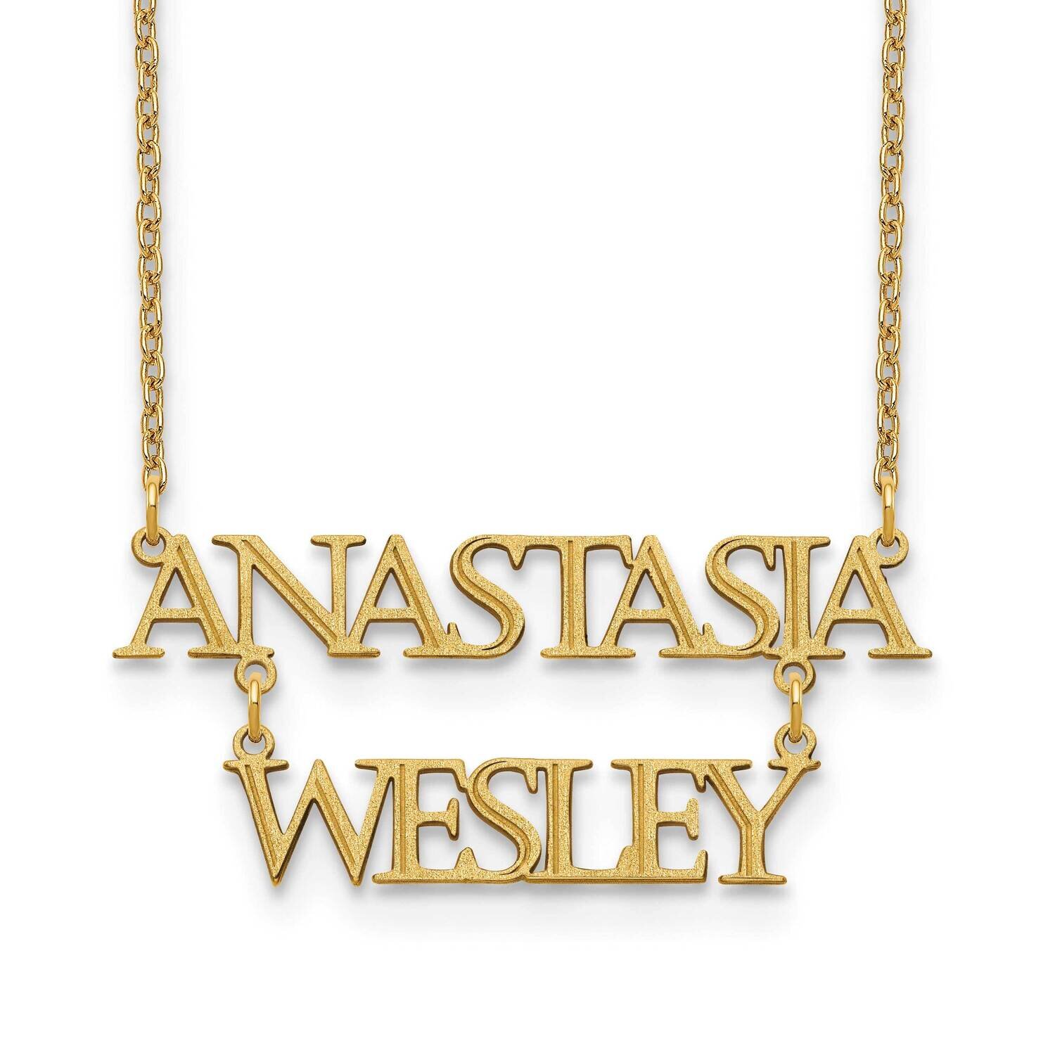 Stacked Nameplate 14k Gold XNA844Y