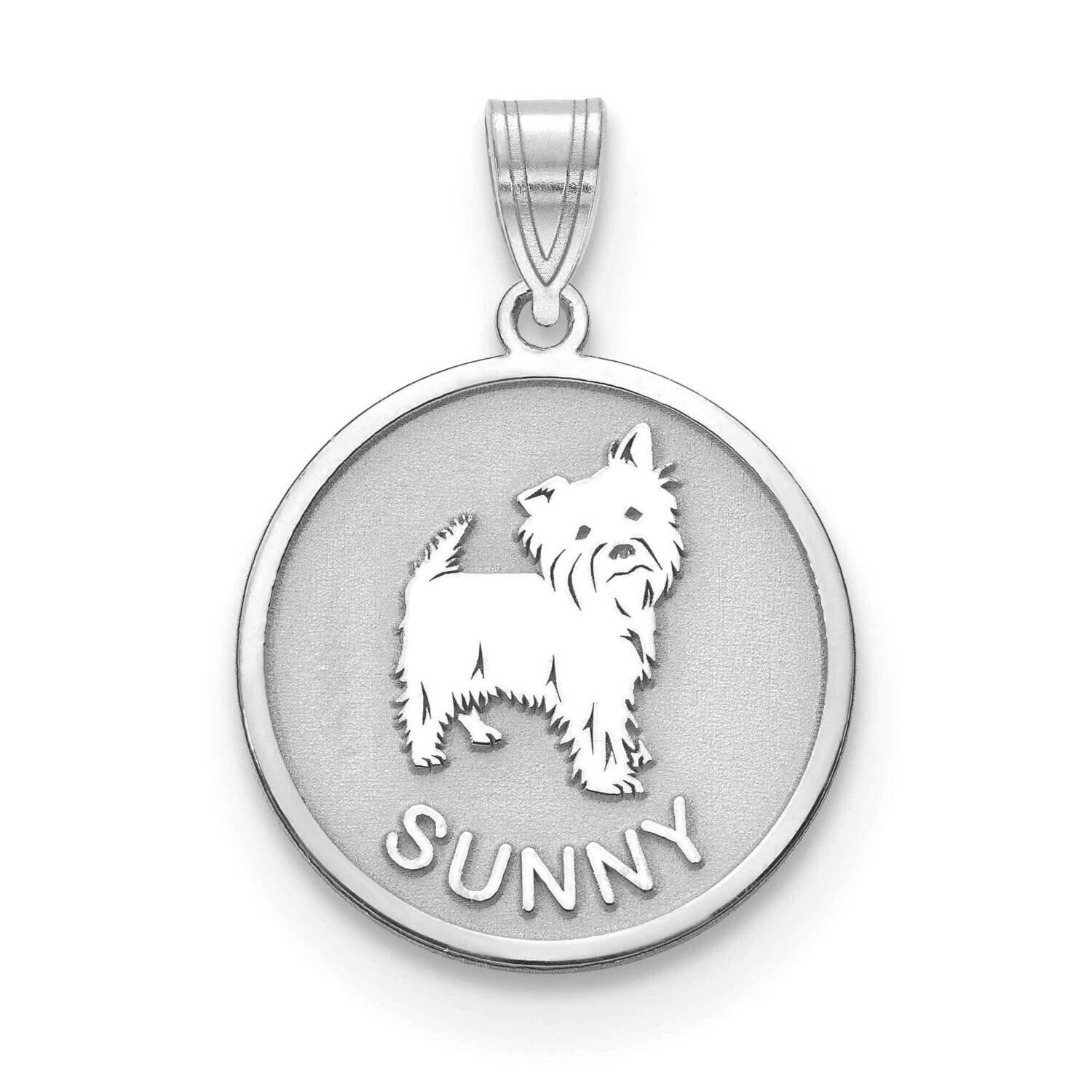 Personalized Dog Charm Sterling Silver Rhodium-plated XNA859SS