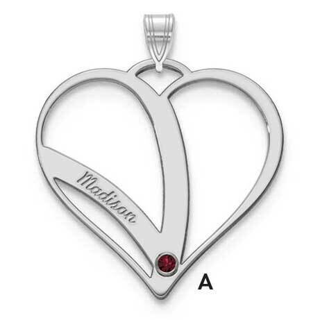 1 Name Mothers Heart Charm with Birthstones Sterling Silver Rhodium-plated XNA865/1SS, MPN: XNA865/…
