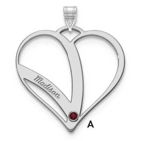 14KY Bezels 1 Name &amp; Birthstones Mothers Heart Charm 14k White Gold XNA865/1W, MPN: XNA865/1W,