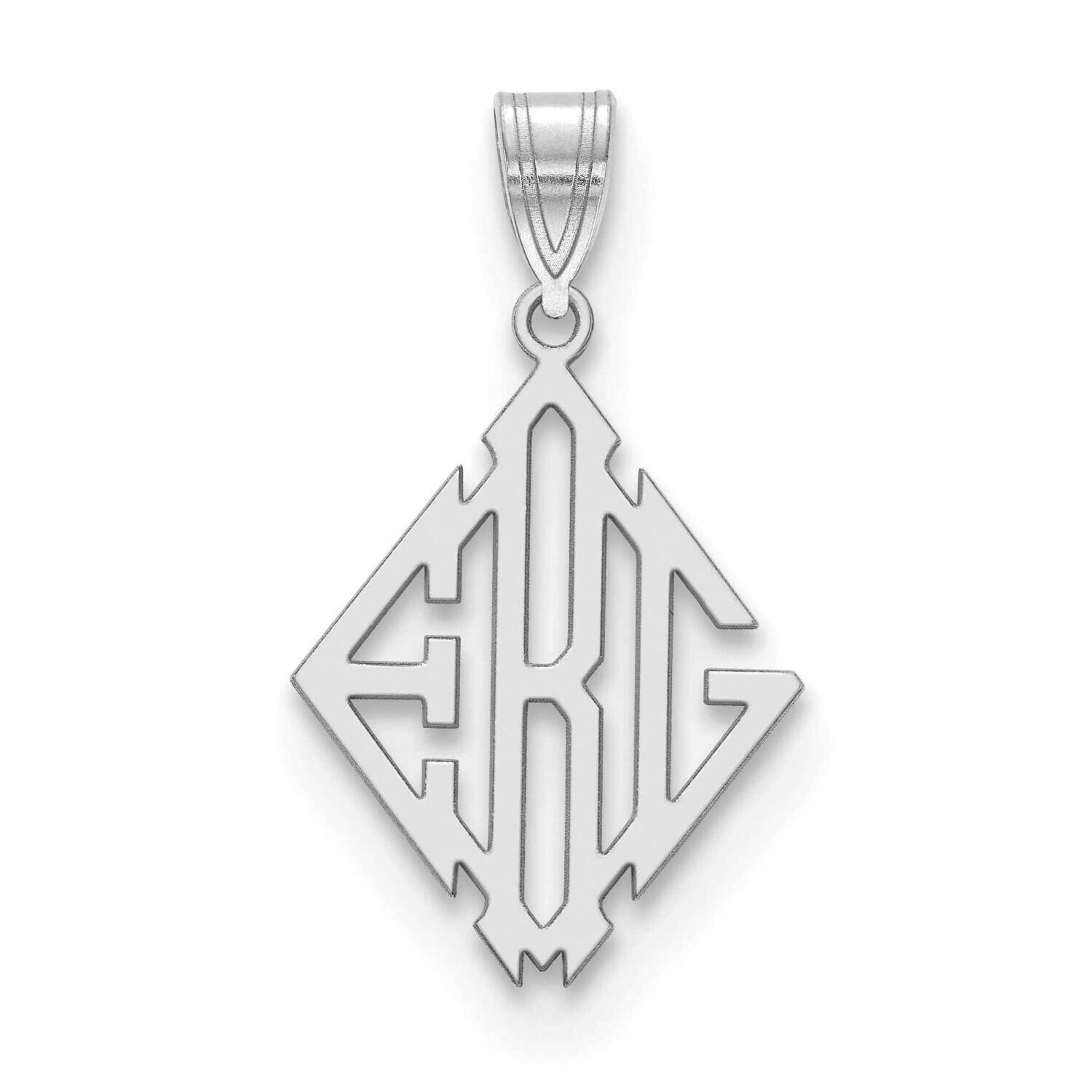 Diamond Shape Monogram Charm Sterling Silver Rhodium-plated XNA892SS