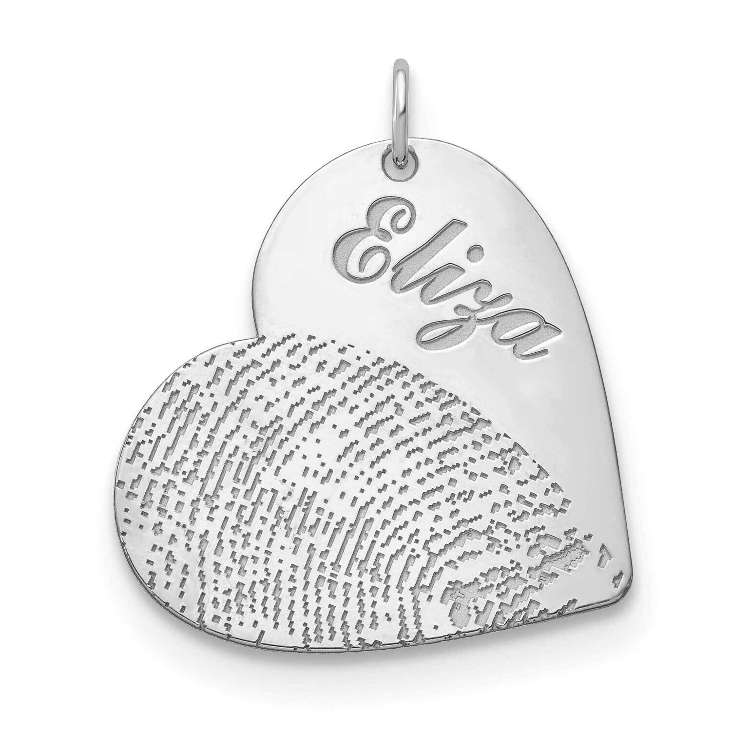 Name and Fingerprint Heart Sterling Silver Rhodium-plated XNA899SS, MPN: XNA899SS,