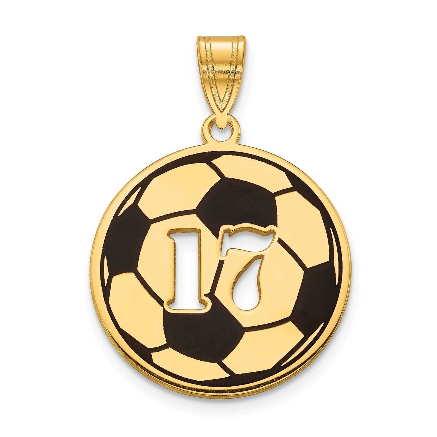 Soccer Ball Charm with Number Gold-plated Epoxied XNA925GP