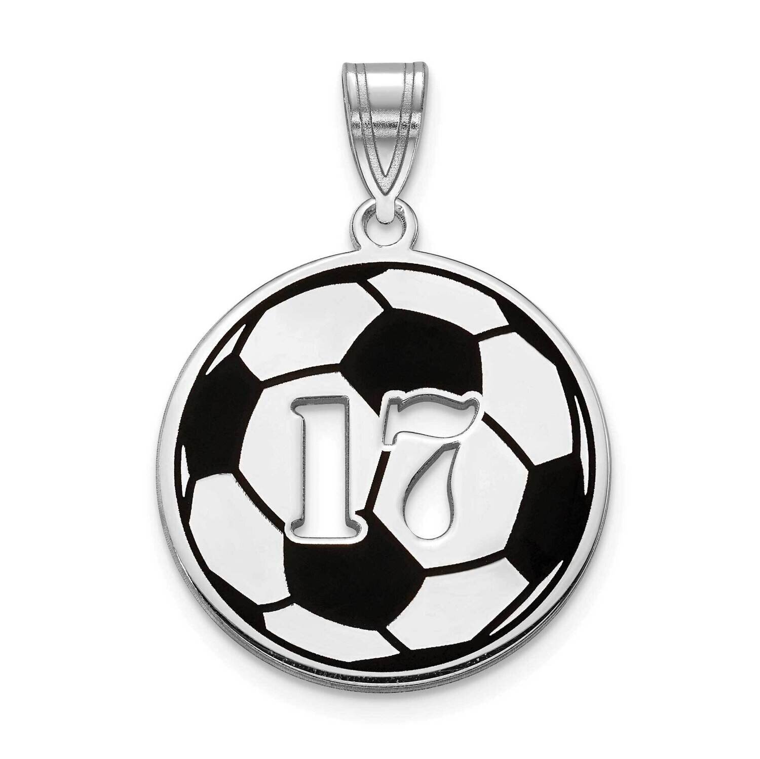 Soccer Ball Charm with Number Sterling Silver Epoxied XNA925SS