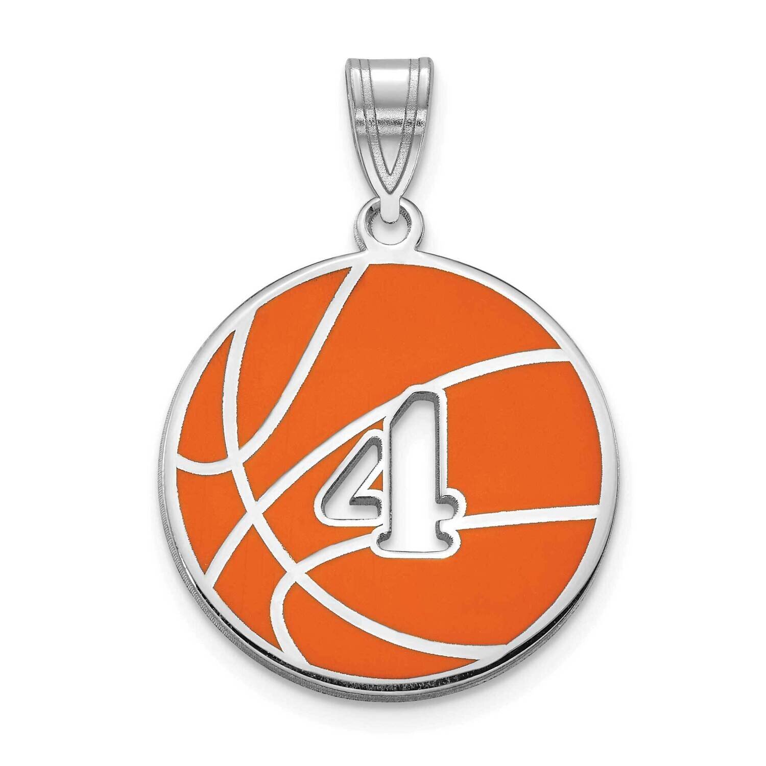 BasketBall Charm with Number Sterling Silver Epoxied XNA927SS