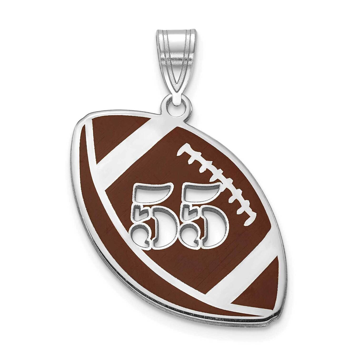 Football Charm with Number 14k White Gold Epoxied XNA928W