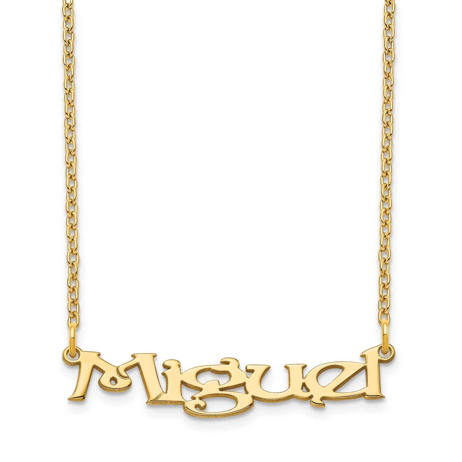Fancy Block Nameplate Necklace Gold-plated XNA939GP